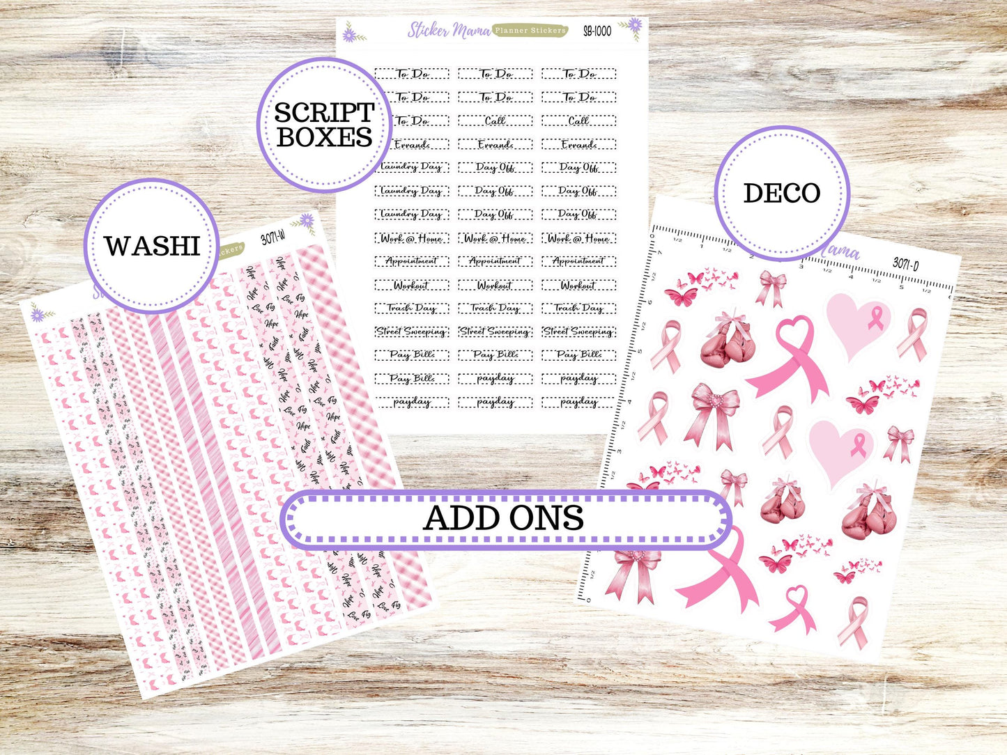 LD "The Rose" - Large Undated || 4 COLUMN Undated (formerly project undated). Planner Kit #3071 || Breast Cancer || Aug 25