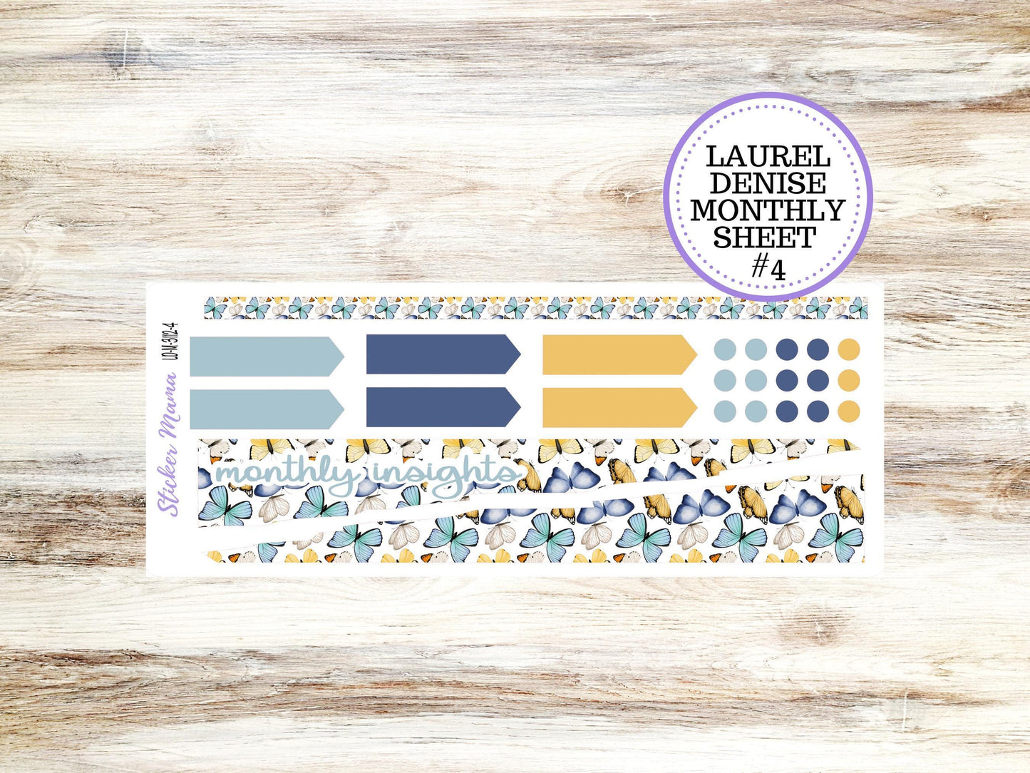 LAUREL DENISE PLANNER Monthly Kit #3112 || Laurel Denise Kit || Ld Stickers || Laurel Denise Horizontal Vertical || Butterfly Bliss
