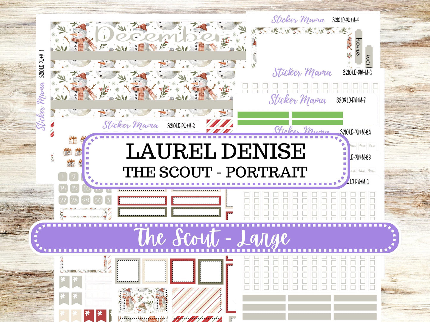 LD "The Scout" || PORTRAIT Weekly + Monthly Planner Kit #3210 || December || Laurel Denise Kit Portrait || Frosty Friends || 9-25