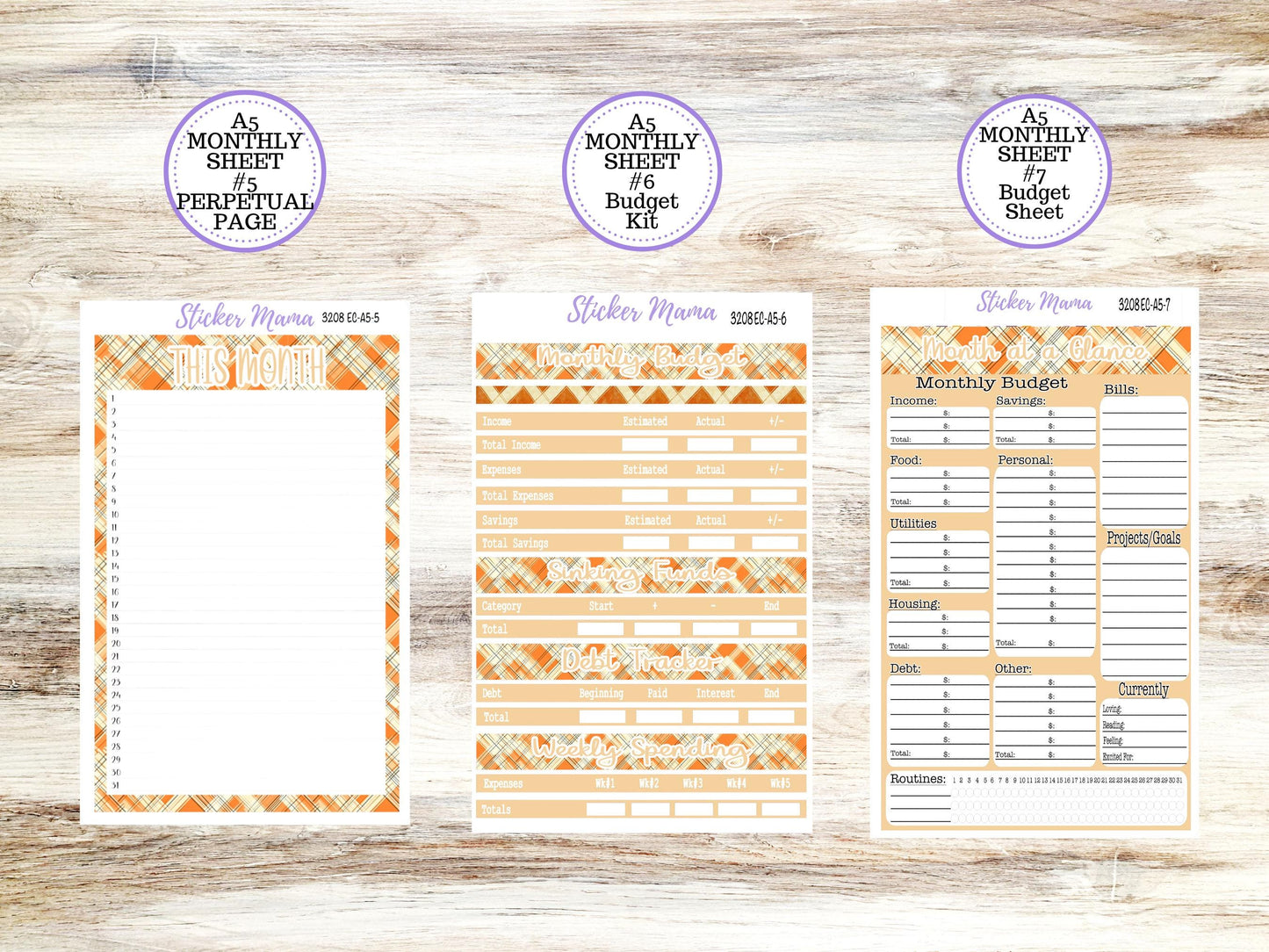 ERIN CONDRE Monthly Kit-3208 || A5 || Fall Fields Stickers || - ec November Monthly Kit - Monthly Planner Kits - Monthly Budget