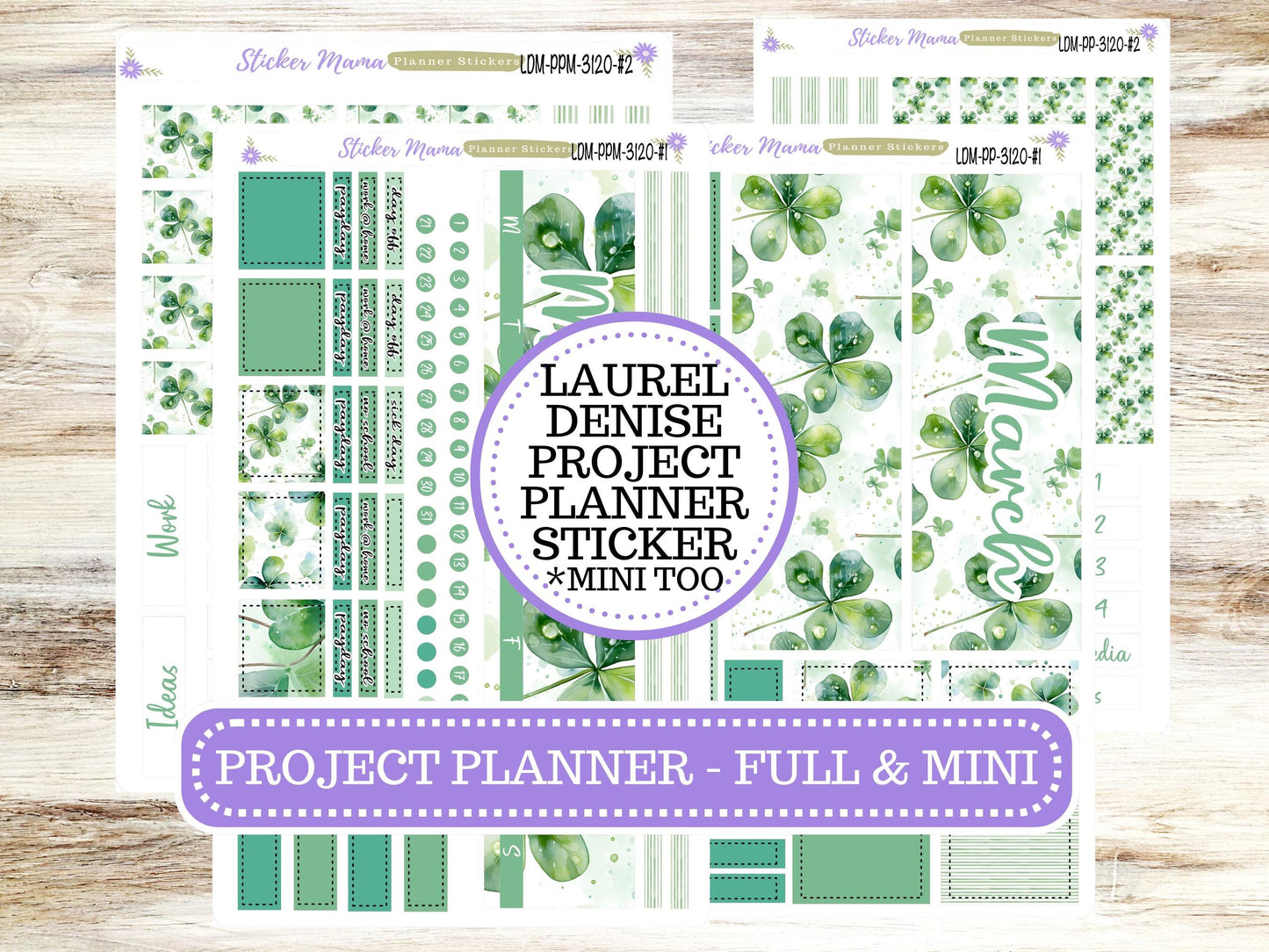 LAUREL DENISE PROJECT Planner Kit #3120 || Shamrock Magic || Laurel Denise Kit || Laurel Denise Stickers || || March ld