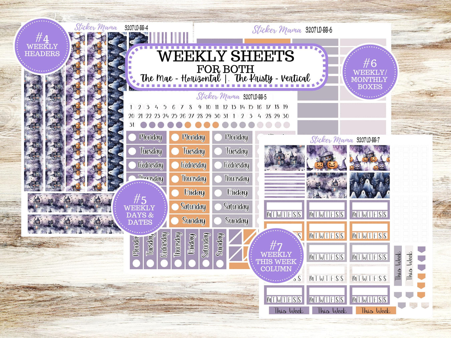 LD BOOK-BOUND Planner Kit #3207 || The Mae || The Kristy || Haunted Haven ||October Laurel Denise Sticker Kit || Aug 25