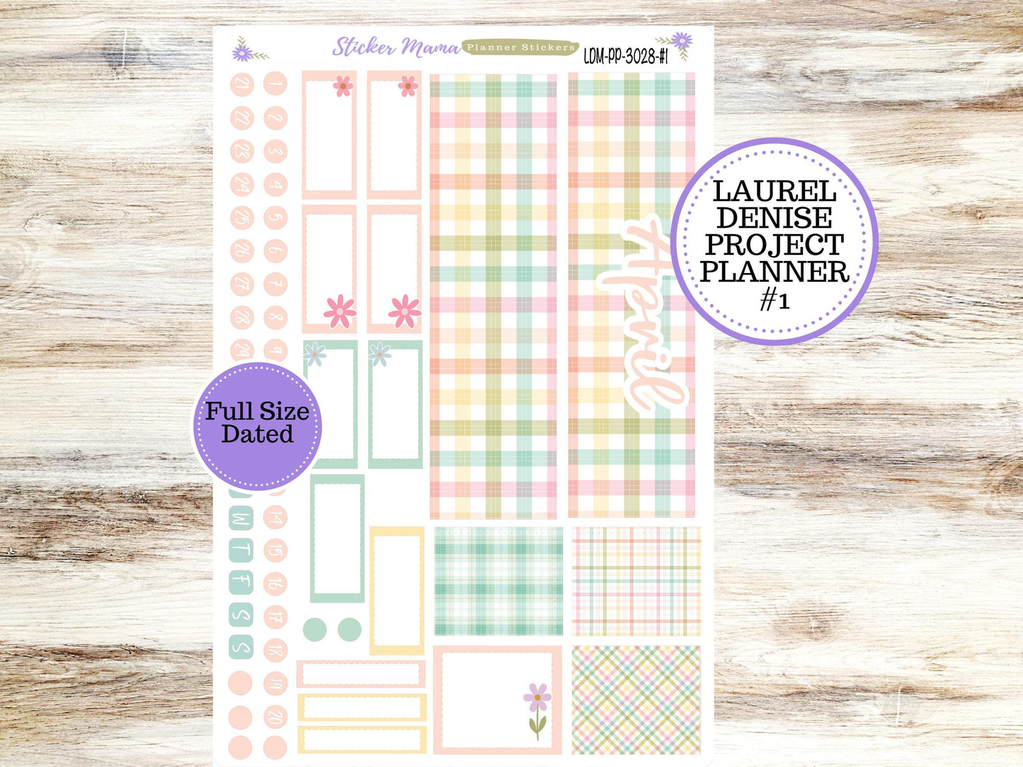 LAUREL DENISE PROJECT Planner Kit #3028 || Easter Spring Plaid || Laurel Denise Kit || Laurel Denise Stickers || || Any Month ld