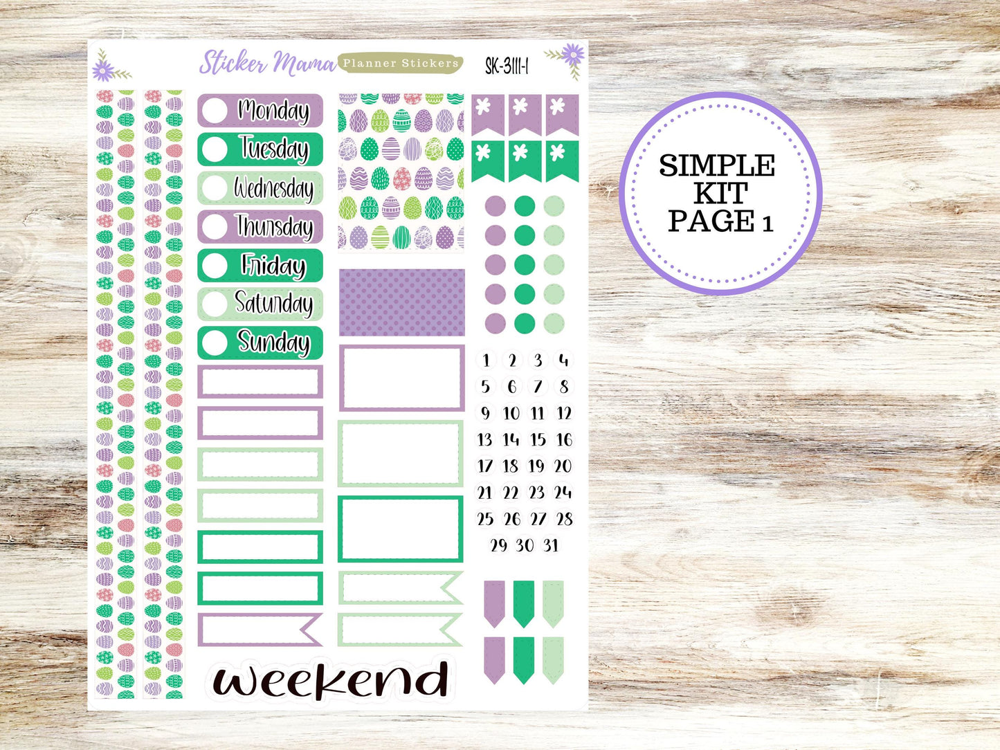 SIMPLE KIT || #3111 || Egg Extravaganza || Any Kind Planner || Planner Stickers || Planner Stickers