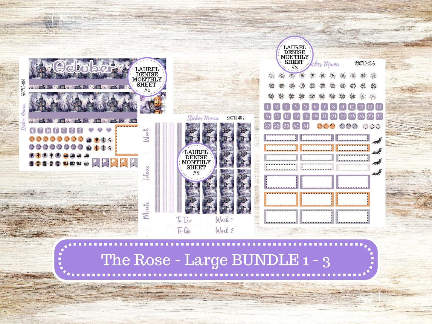 LD "The Rose" Large || 4-COLUMN (formerly project) Planner Kit #3207 || Haunted Haven || Laurel Denise Stickers || Aug 25