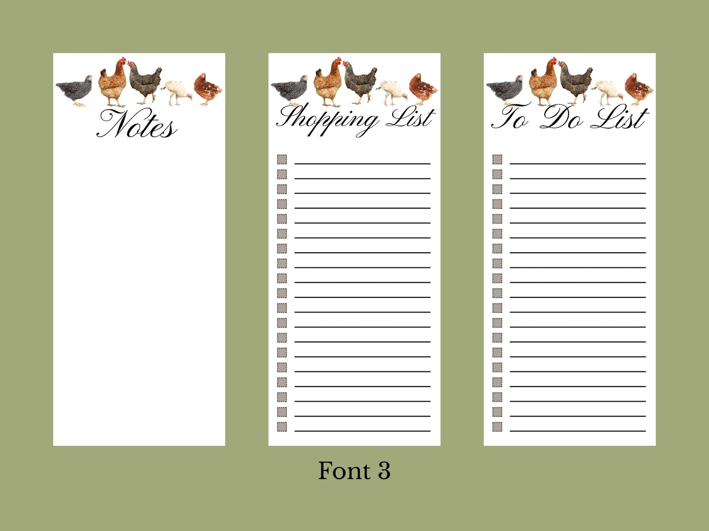 Feather Friends Notepads | Set of Three | 3.5 x 8 | To Do List | Shopping List | Notes