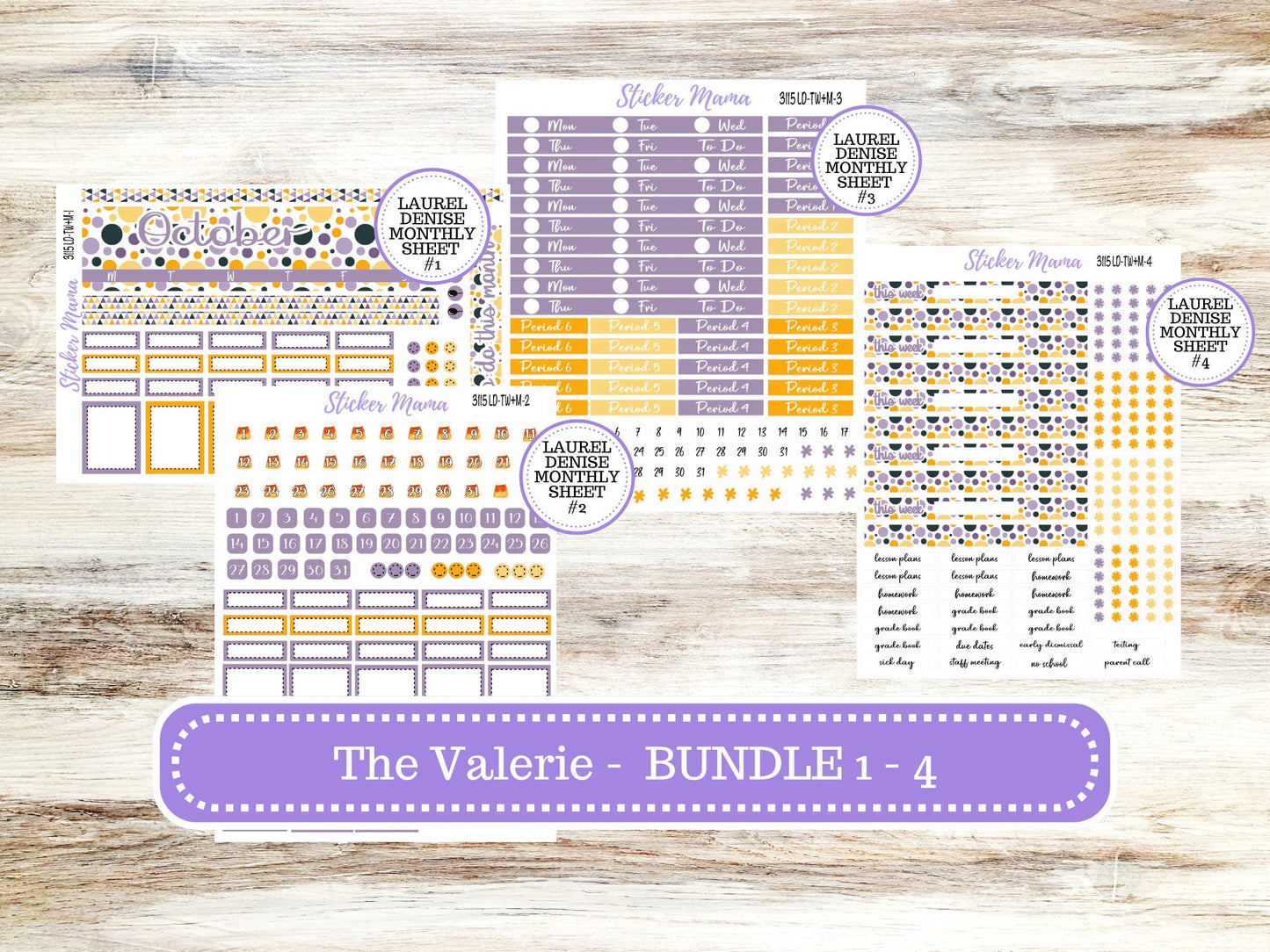 LD "The Valerie" || TEACHER Week + Month Planner Kit #3115 || Spooky Palette ||Laurel Denise Kit || Laurel Denise Teacher Planner || June 25