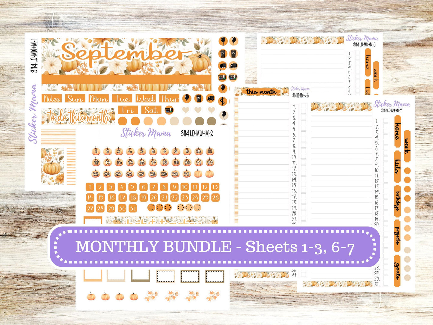 LAUREL DENISE MINI Week + Month Planner Kit #3114 || Laurel Denise September Kit || Laurel Denise Stickers || September June 25