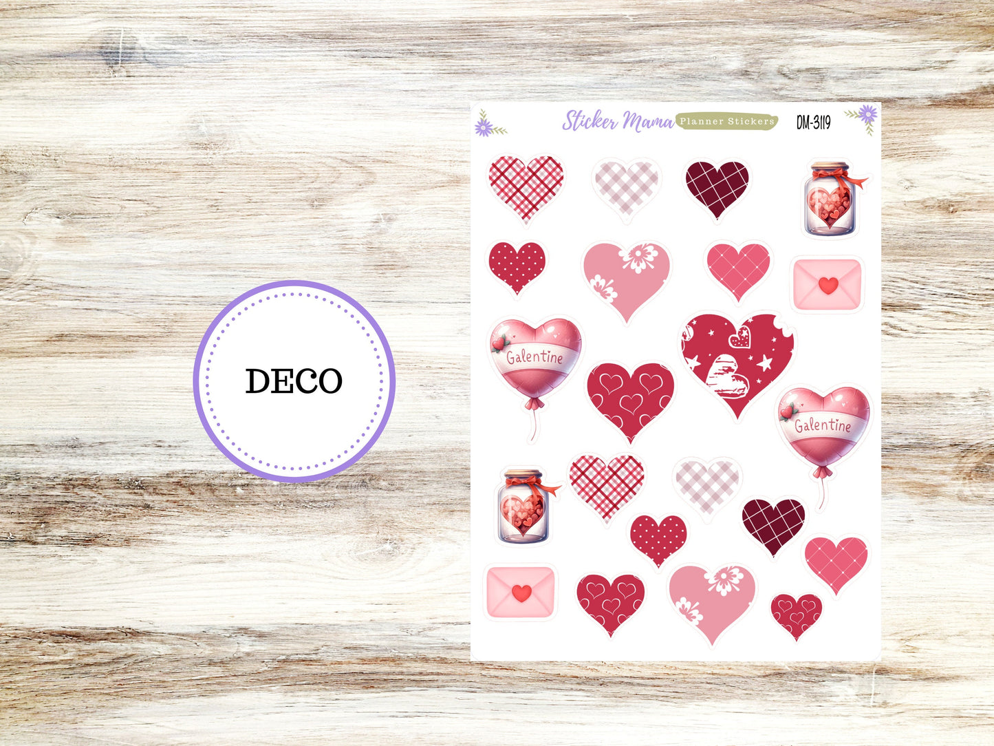 DECO 3119 || Heartfelt Deco || PLANNER STICKERS || Valentine's Stickers || February Deco