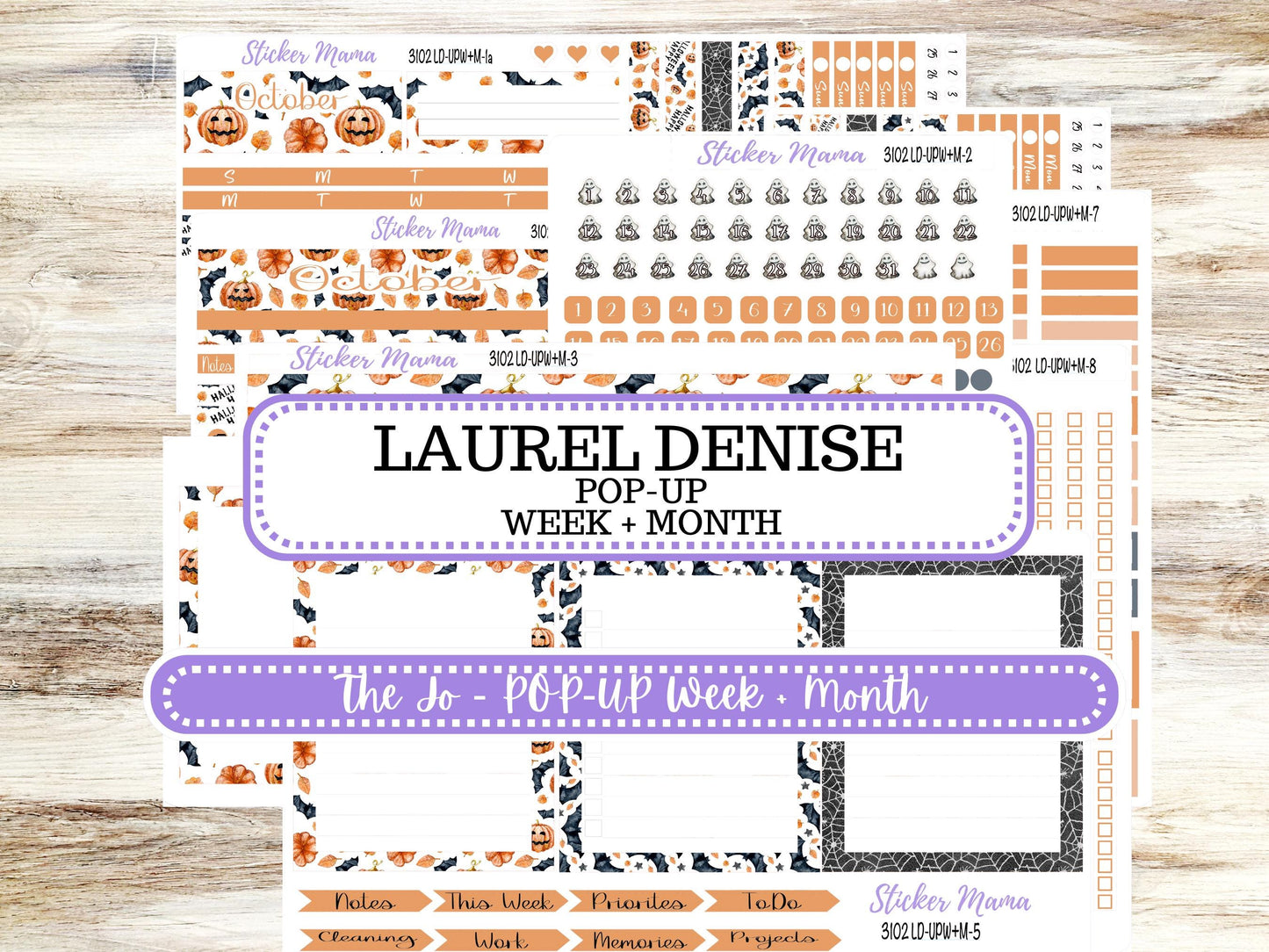 LD POP-UP Week+Month Planner Kit #3102 || The Jo || Pumpkin Town || Laurel Denise Kit || Laurel Denise Stickers || Aug 25