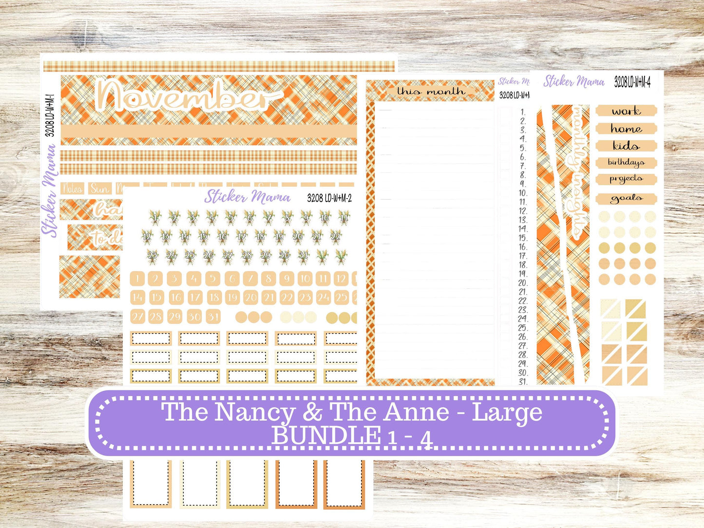 LD “The Nancy & Anne” Large || Week + Month PLANNER Monthly Kit #3208 || Laurel Denise Horizontal Vertical Kit || Fall Fields || 9-25