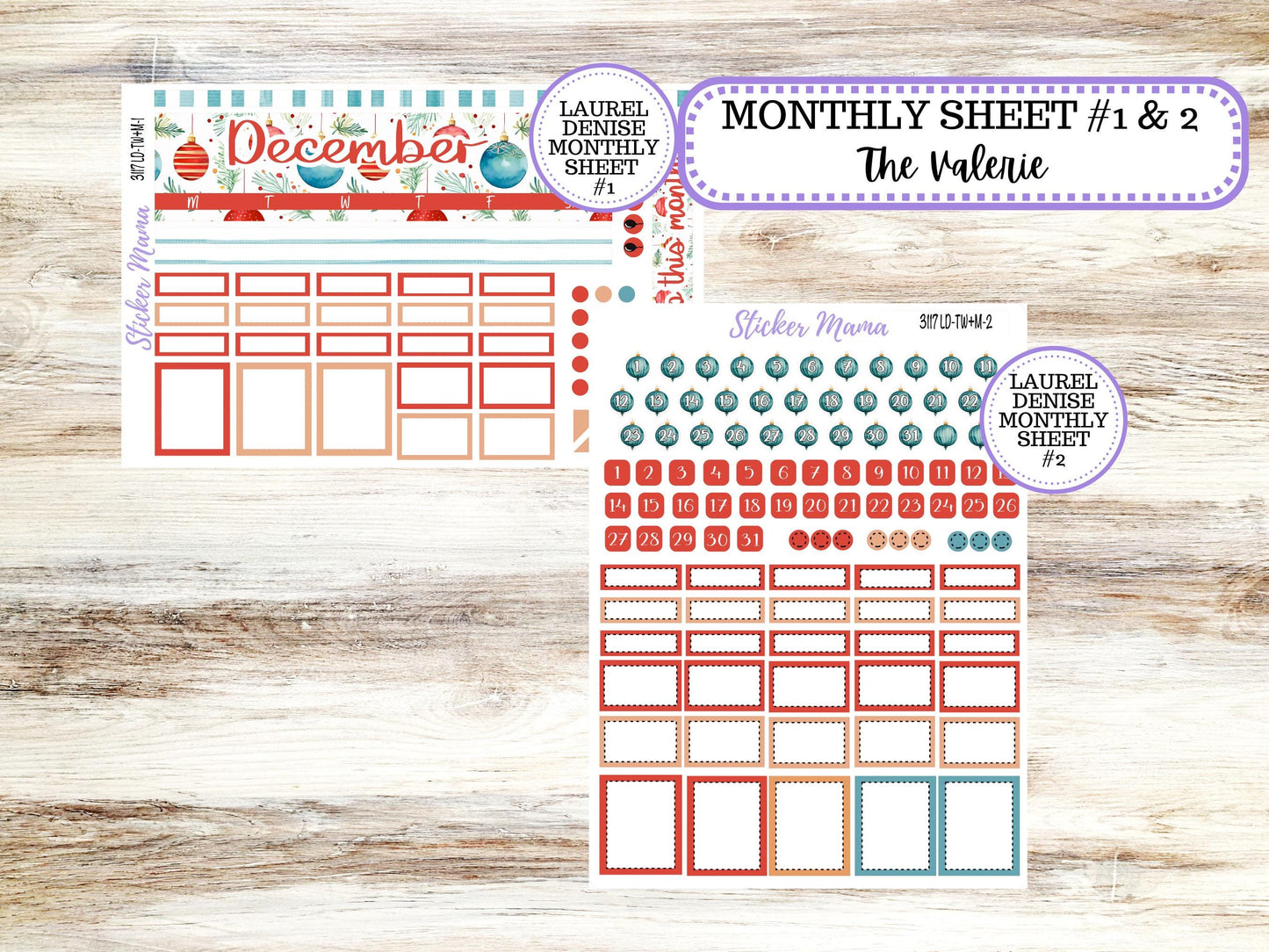 LD "The Valerie" || TEACHER Week + Month Planner Kit #3117 || December ||Laurel Denise Kit || Laurel Denise Teacher Planner || 9-25
