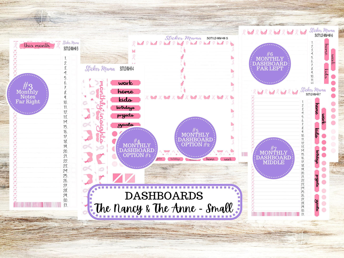 LD SMALL "The Anne" & "The Nancy" || MINI Week + Month Planner Kit #3071 || Laurel Denise Horizontal Vertical || Breast Cancer || Aug 25