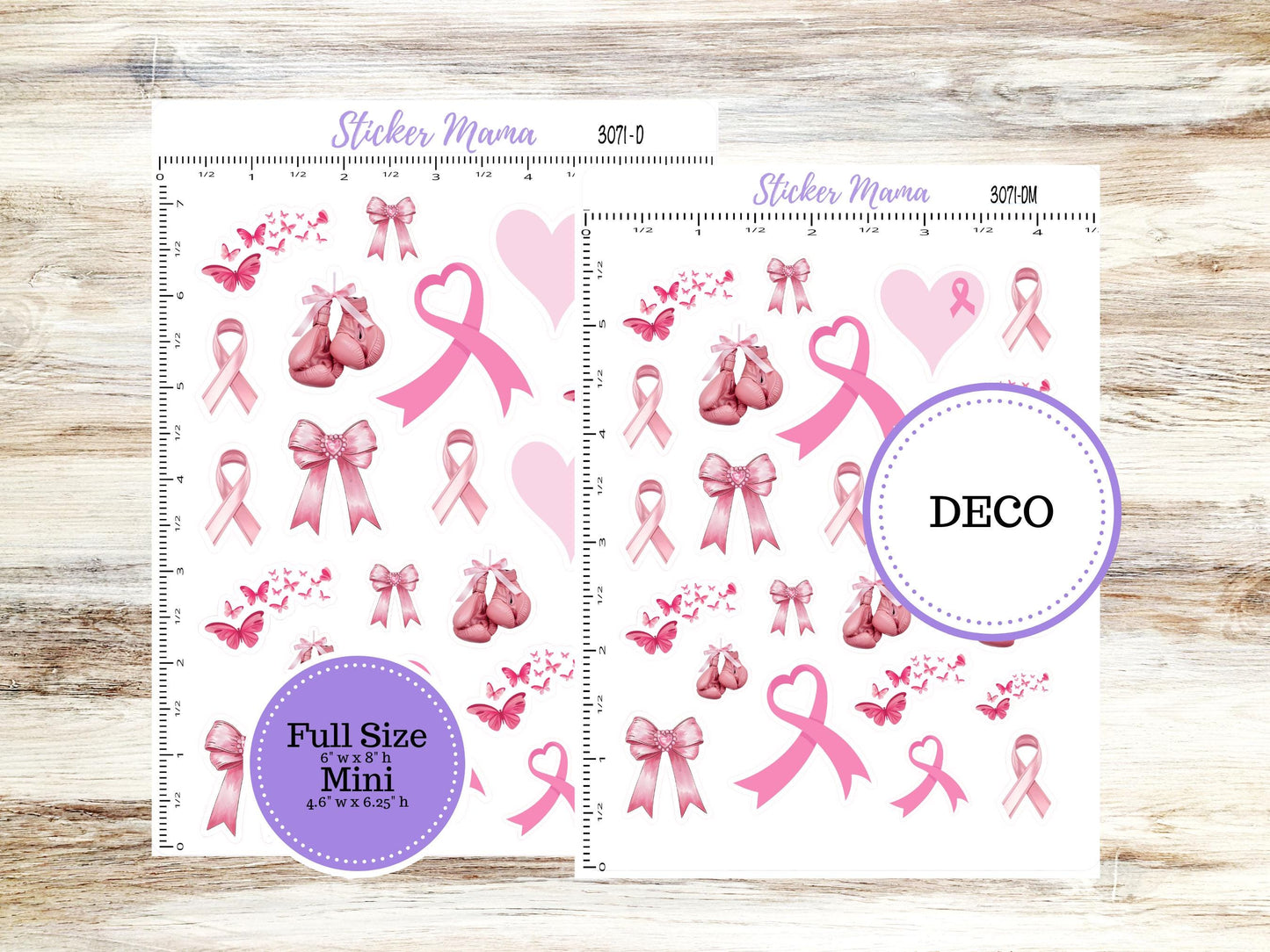 DECO-3071 || Breast Cancer Deco || PLANNER STICKERS || Deco Stickers || Deco