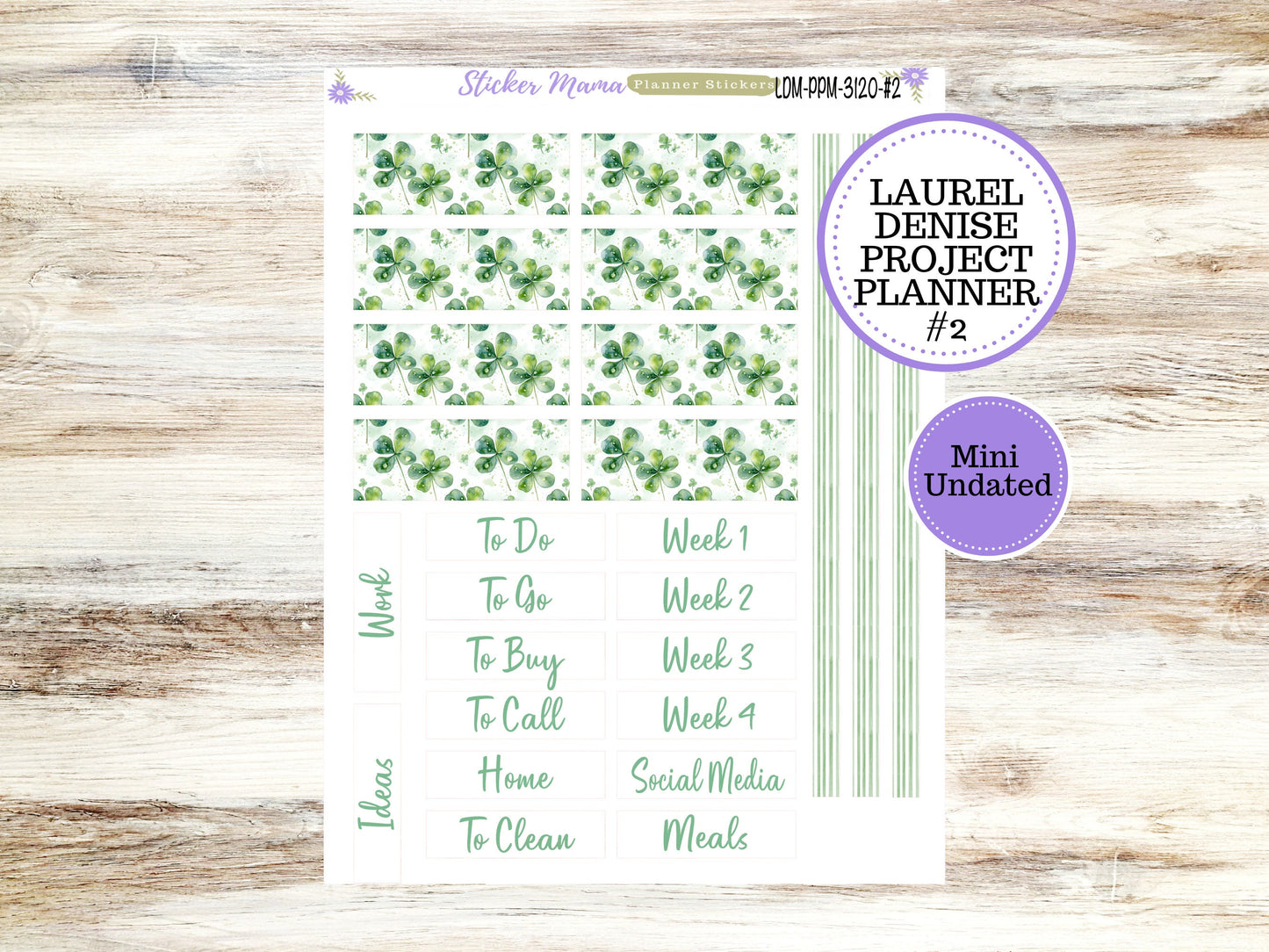 LAUREL DENISE PROJECT Planner Kit #3120 || Shamrock Magic || Laurel Denise Kit || Laurel Denise Stickers || || March ld