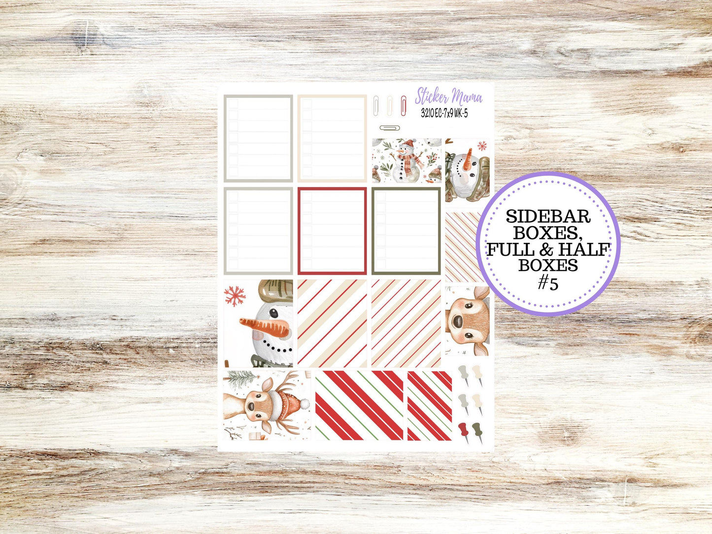 ERIN CONDREN Weekly Planner Kit WK-3210 || December || Weekly Planner Sticker Kit || Erin Condren || Frosty Friends || 9-25