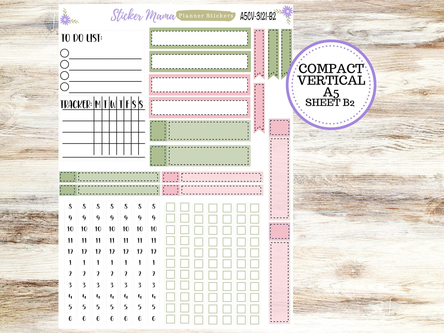 ERIN CONDREN A5 Compact Vertical-Kit #3121 || Easter Petals - Planner Stickers - Erin Condren Compact Vertical Weekly Kit