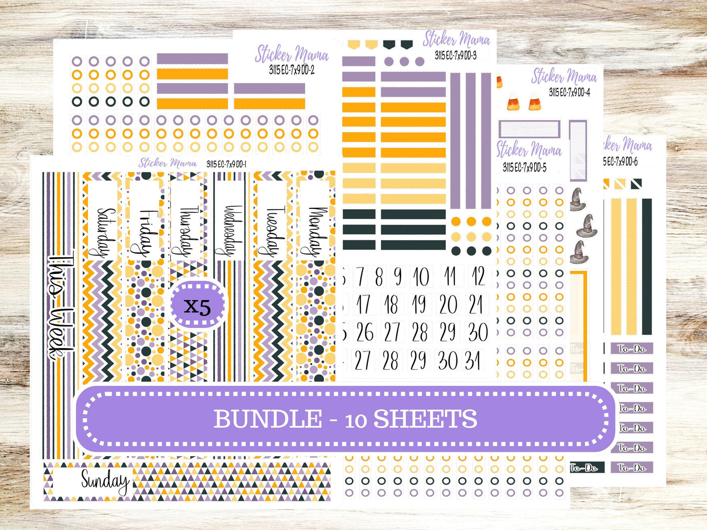 ERIN CONDREN Daily Duo Planner Kit DD-3115 || October - Spooky Palette || Daily Duo Planner Sticker Kit || Erin Condren ||