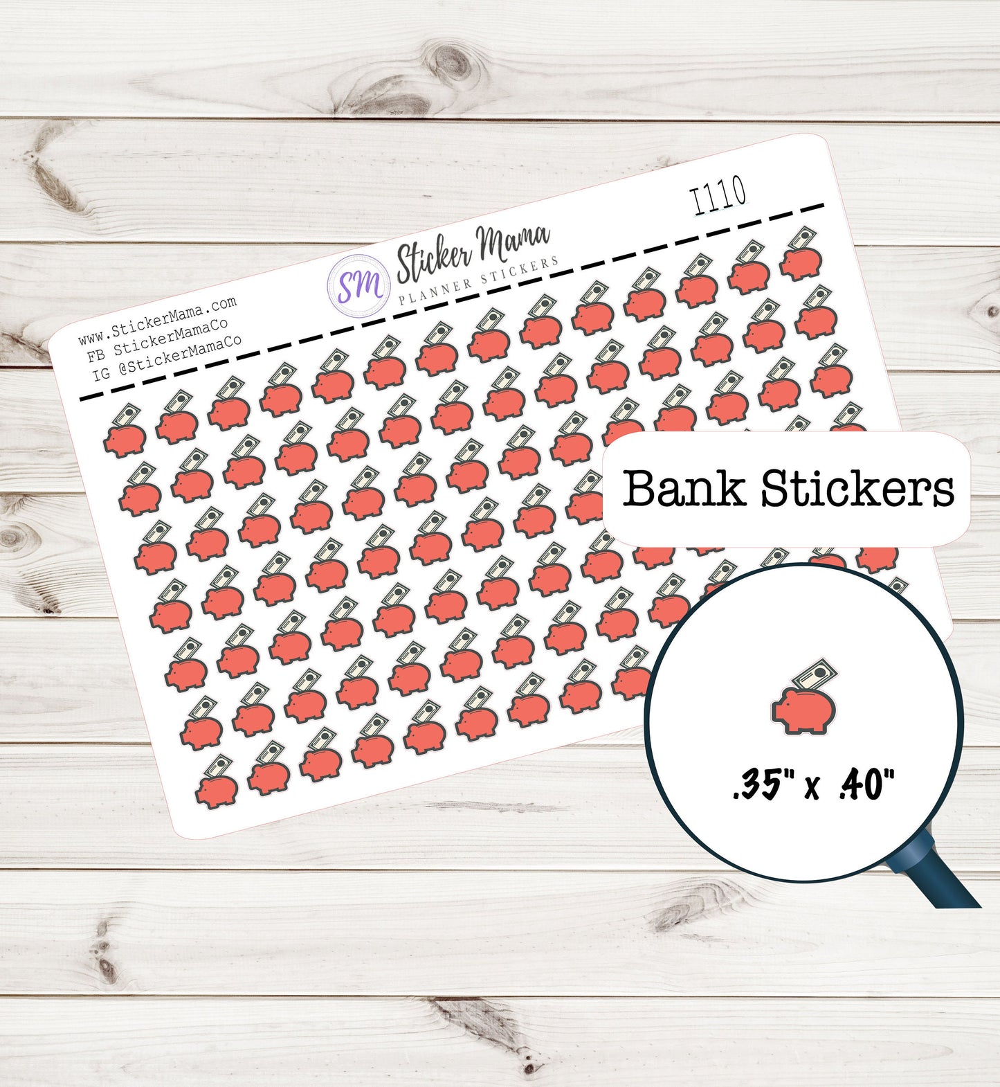BANK PLANNER STICKERS I-110 Piggy Bank Stickers Bank Stickers Planner Deposit Sticker Deposit Day Sticker Kit Bank Day Stickers