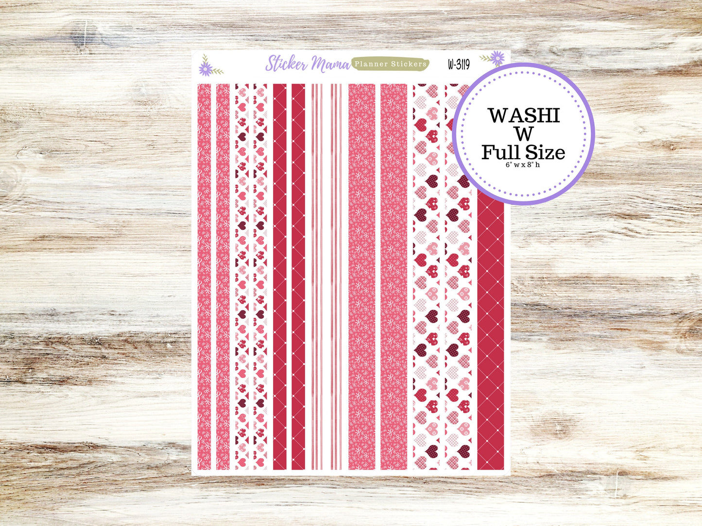 WASHI PLANNER STICKERS || 3119 || Heartfelt Joy || Washi Stickers || Valentines Planner Stickers || February Washi for Planners