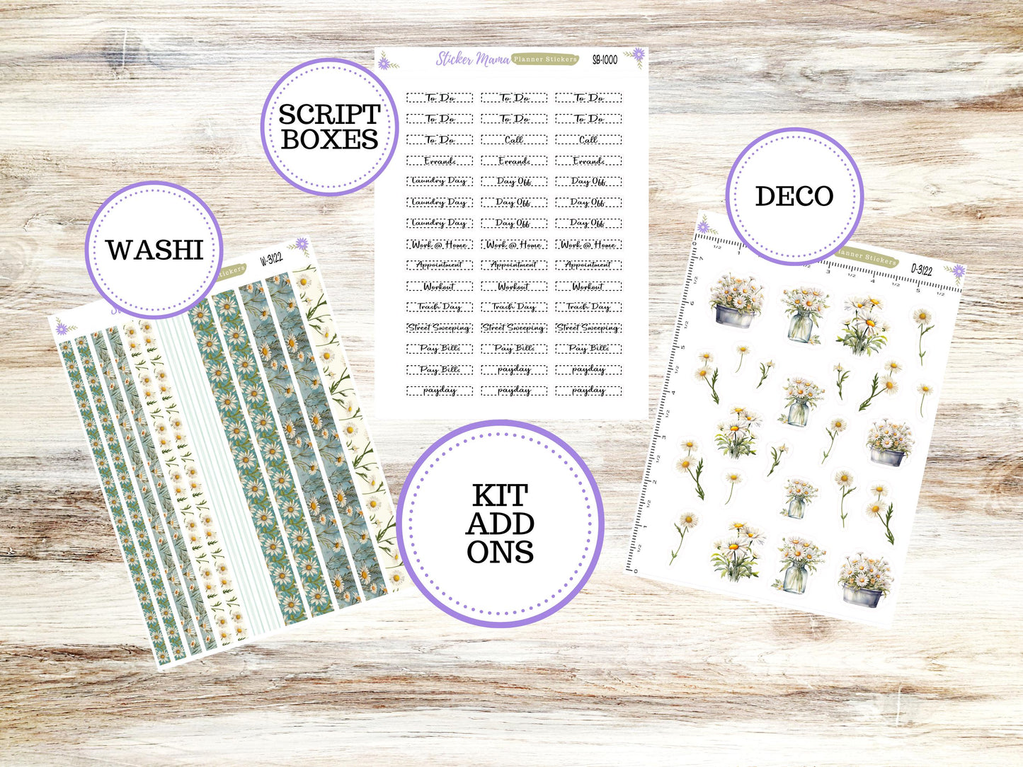ERIN CONDREN 7x9 Compact Vertical-Kit #3122 || Vintage Bloom - Planner Stickers - Erin Condren Compact Vertical Weekly Kit