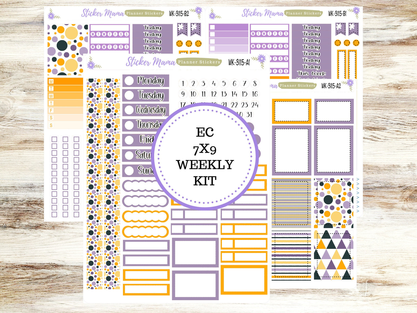 ERIN CONDREN WK-3115- Spooky Palette || Weekly Planner Kit || Erin Condren || Hourly Planner Kit || Vertical Planner Kit