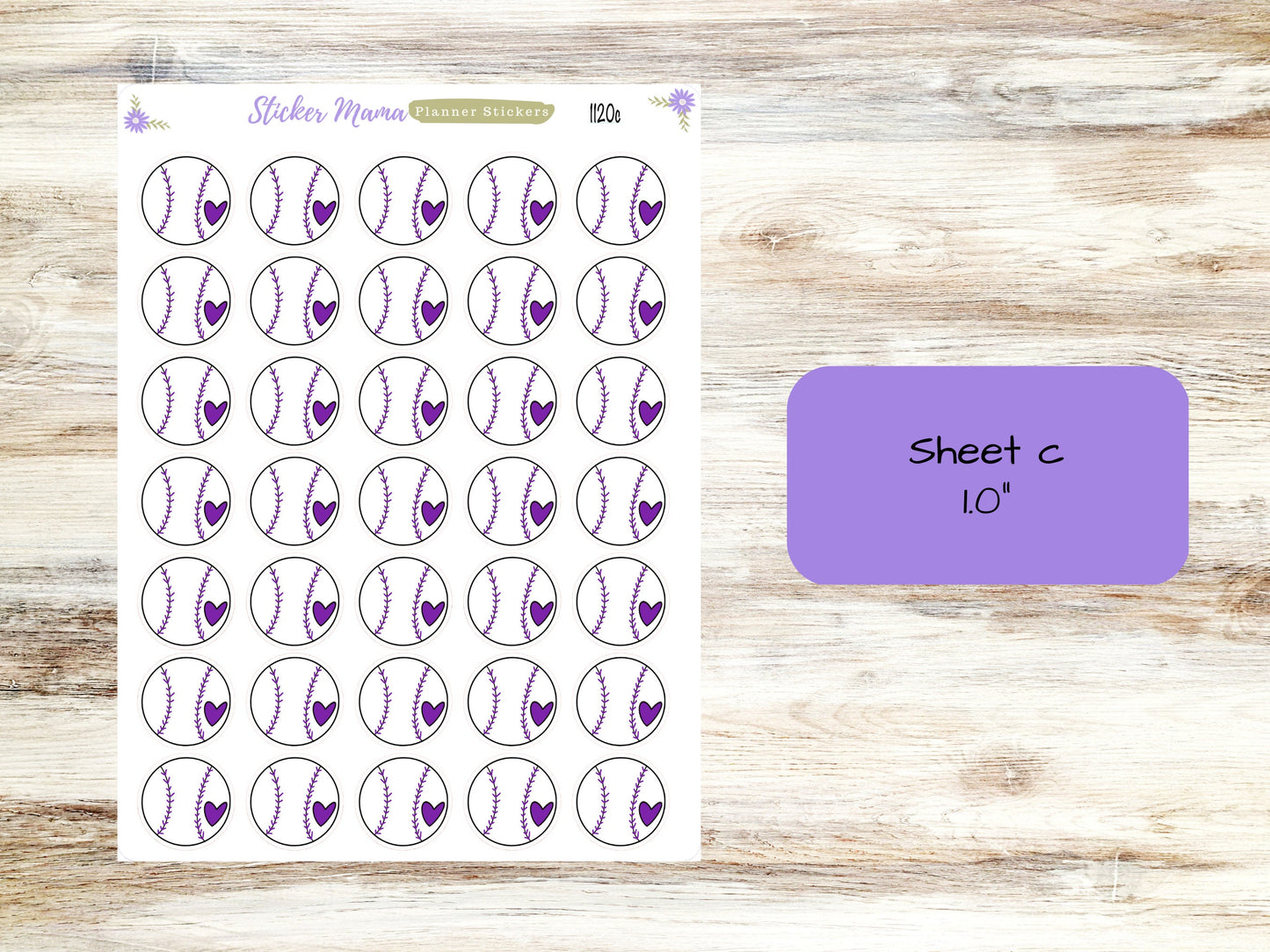 SS-1120 - COLORED DOODLE Baseball Planner Stickers - Baseball Stickers - Baseball Games - Baseball Practice