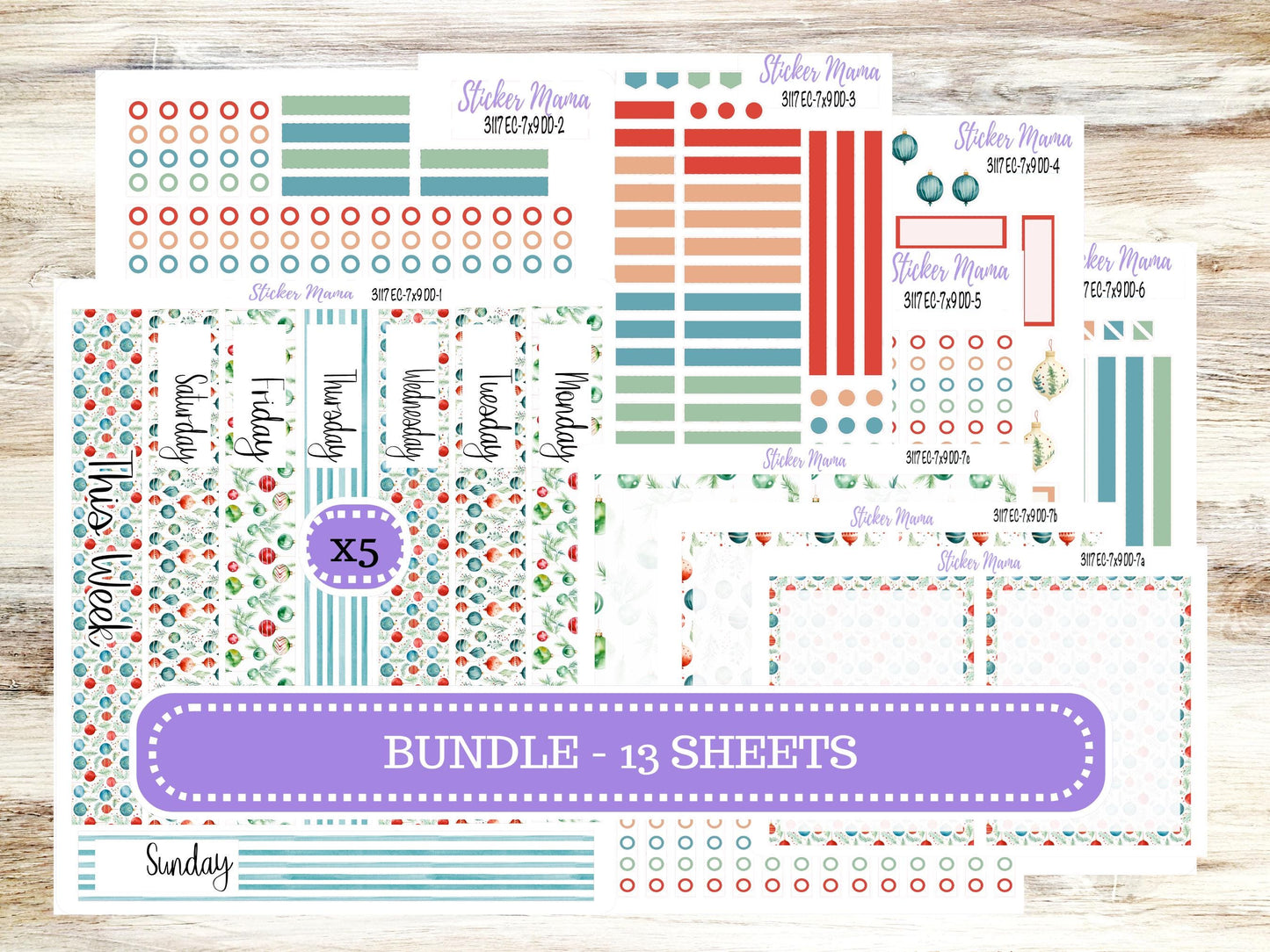 ERIN CONDREN Daily Duo Planner Kit DD-3117 || December || Daily Duo Planner Sticker Kit || Erin Condren ||