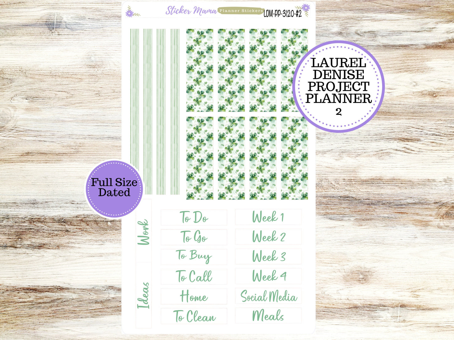 LAUREL DENISE PROJECT Planner Kit #3120 || Shamrock Magic || Laurel Denise Kit || Laurel Denise Stickers || || March ld