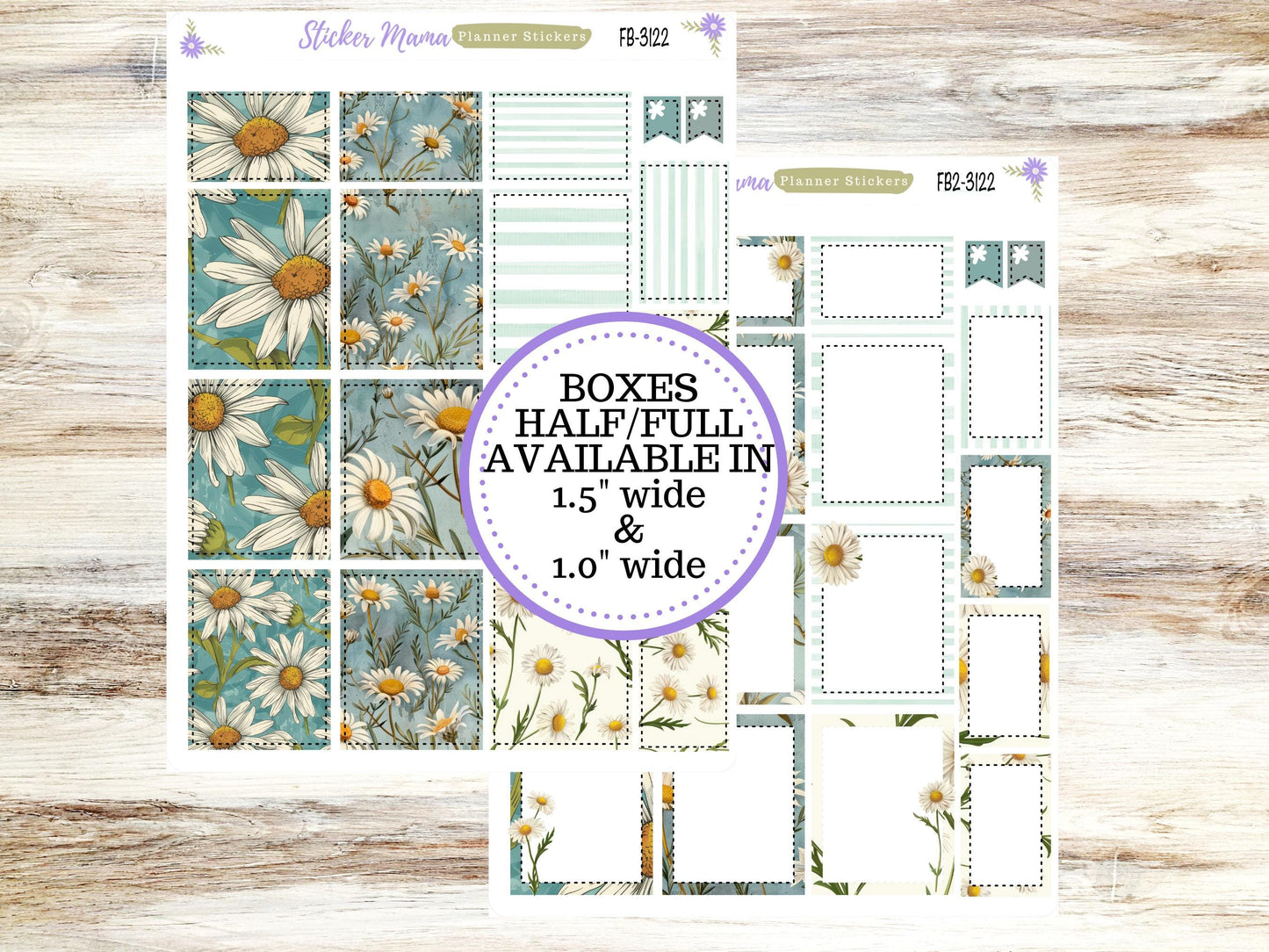 FULL BOXES-3122 || Vintage Bloom || Planner Stickers || Full Box for Planners || Planner Boxes