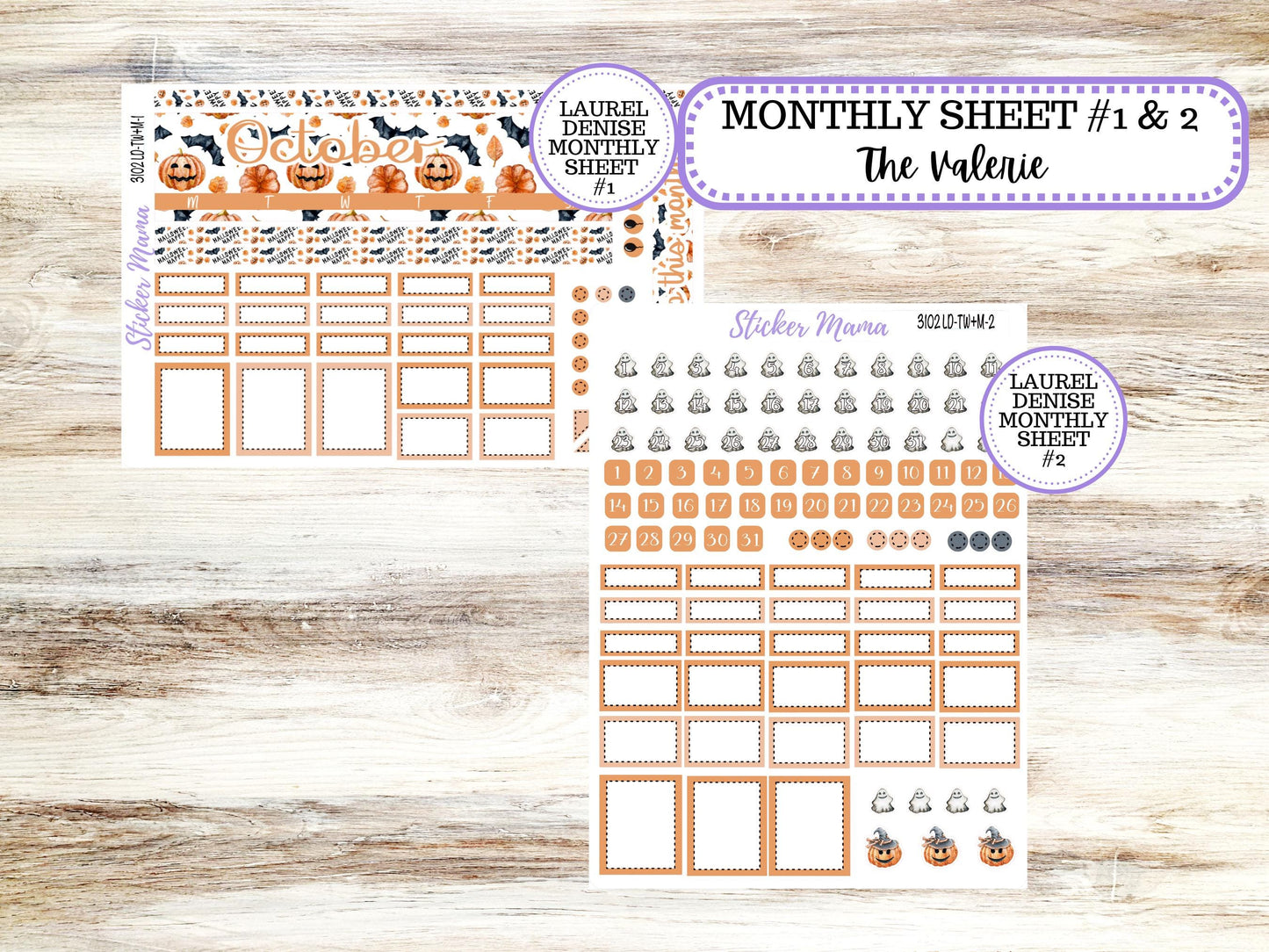 LD "The Valerie" || TEACHER Week + Month Planner Kit #3102 || Pumpkin Town ||Laurel Denise Kit || Laurel Denise Teacher Planner || June 25