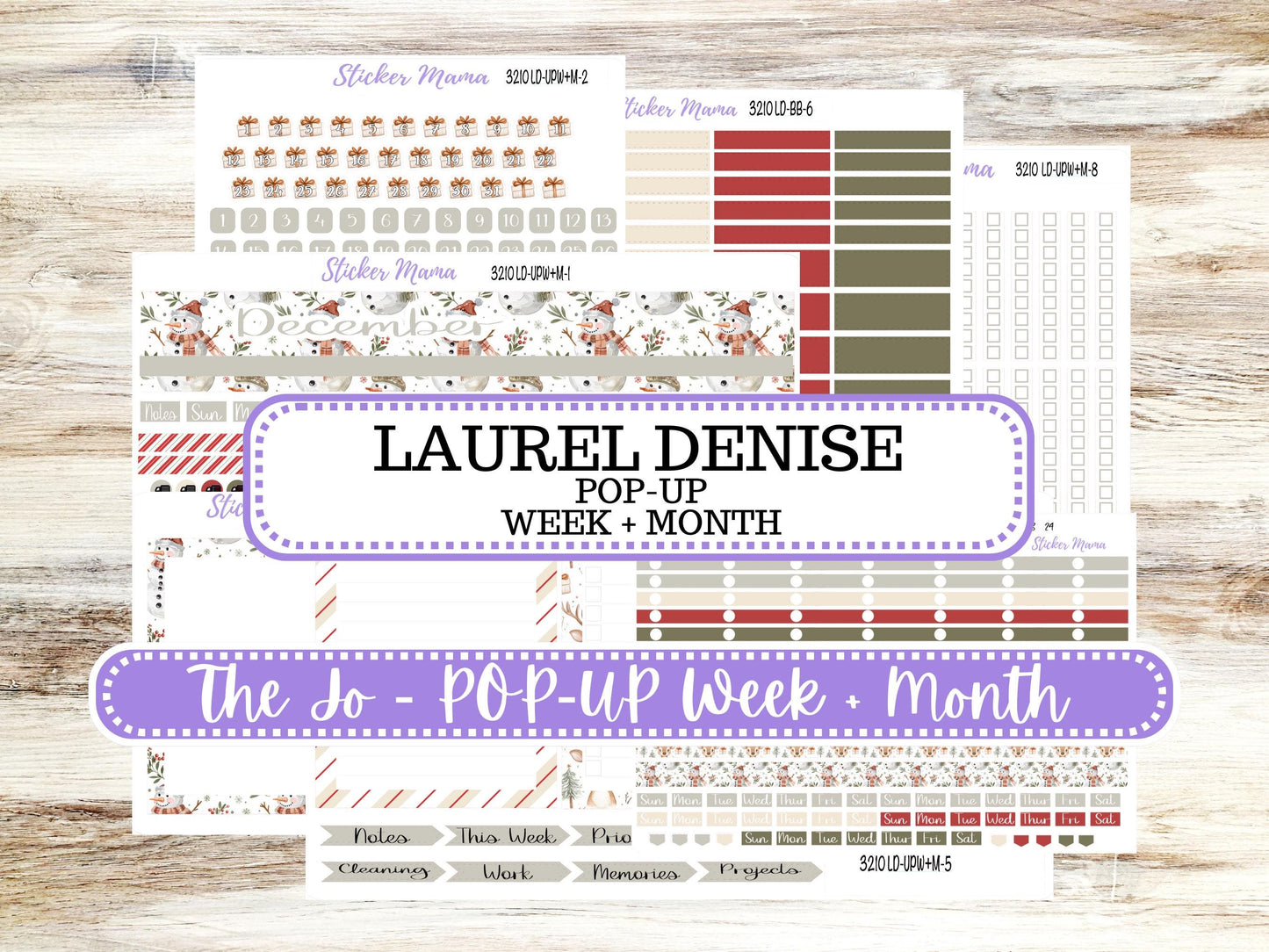 LD POP-UP Week+Month Planner Kit #3210 || The Jo || Frosty Friends || Laurel Denise Kit || Laurel Denise Stickers || Sept 25