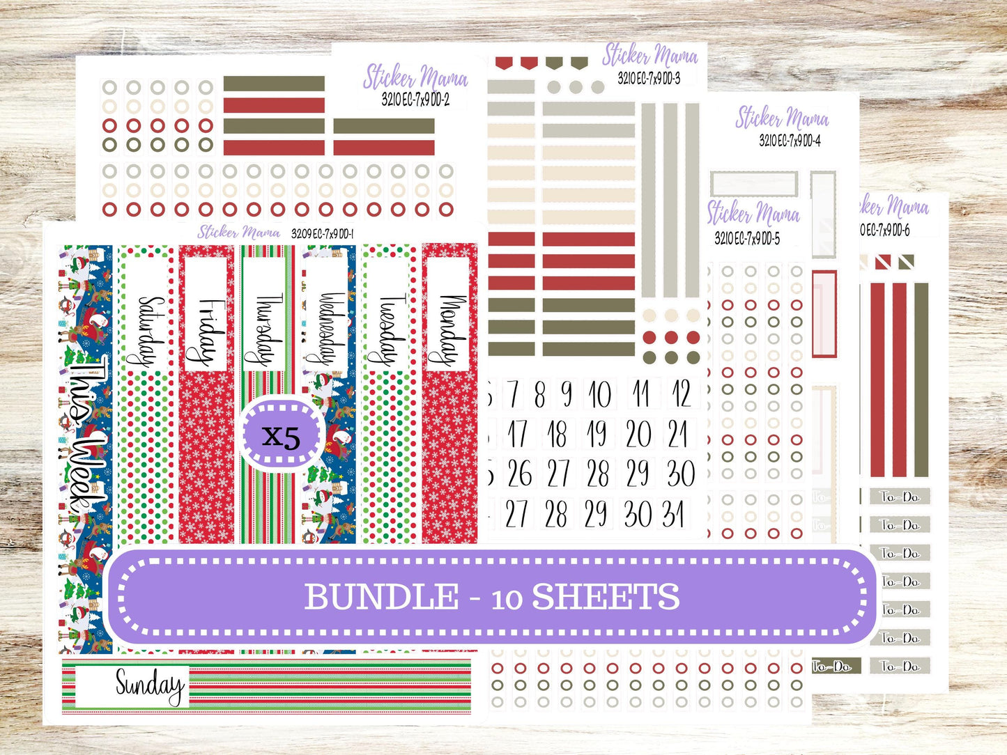 ERIN CONDREN Daily Duo Planner Kit DD-3210 || December - Frosty Friends || Daily Duo Planner Sticker Kit || Erin Condren ||