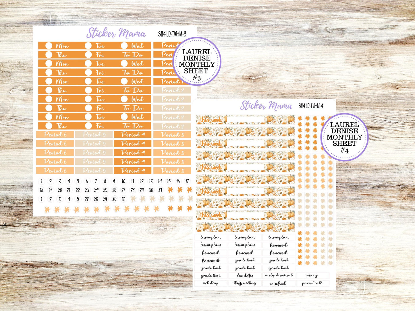 LAUREL DENISE TEACHER Planner Kit #3114 || Laurel Denise Kit || Laurel Denise Stickers || Laurel Denise Teacher Kit || September || June 25