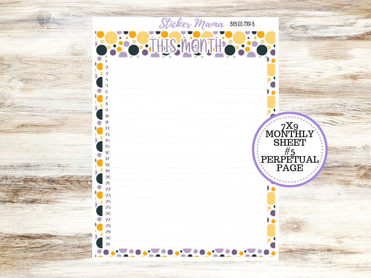 ERIN CONDREN Monthly Kit-3115 || 7X9 || Spooky Palette - 7x9 ec October Monthly Kit - October Monthly Planner Kits - Monthly Pages