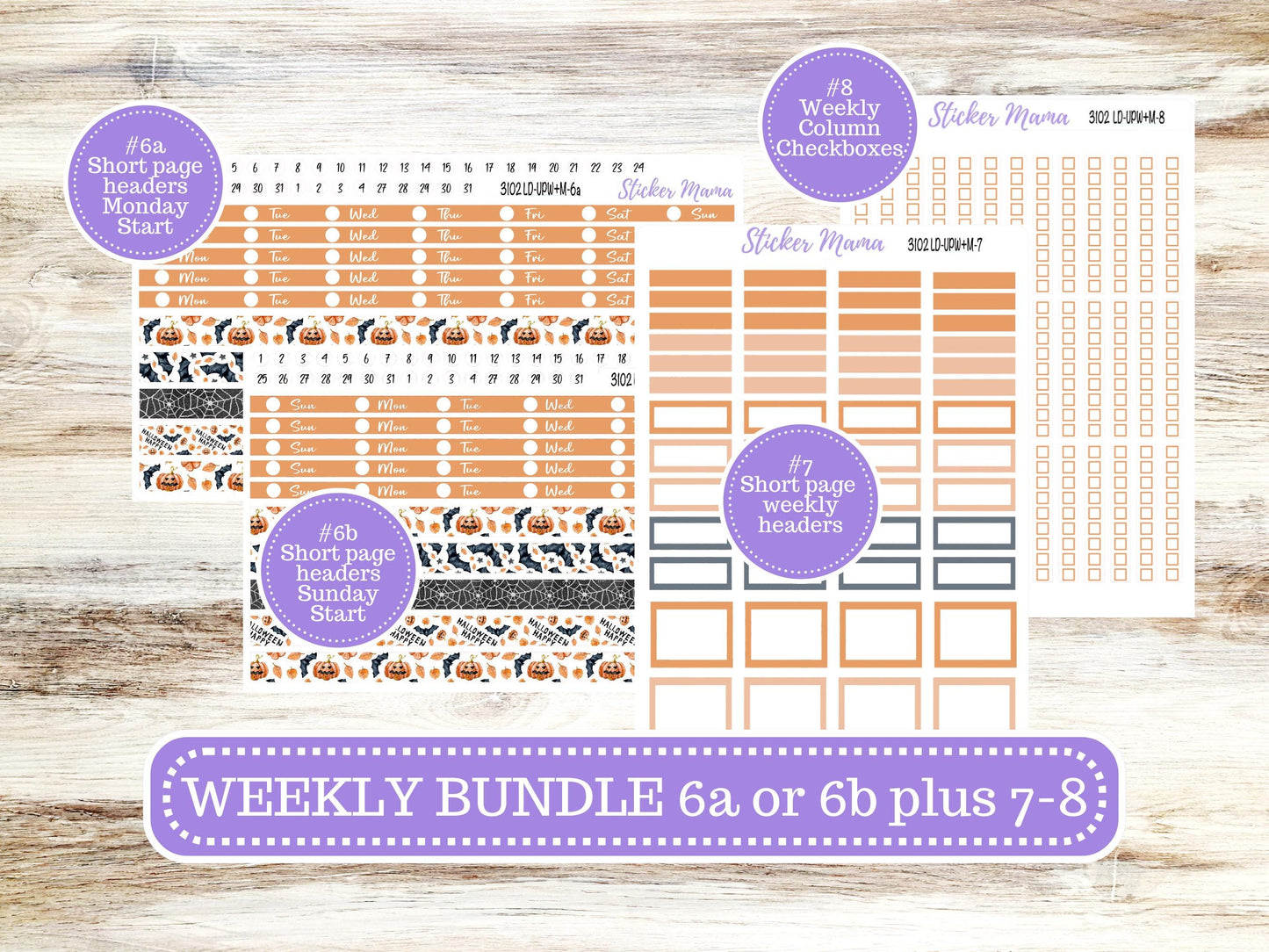 LD POP-UP Week+Month Planner Kit #3102 || The Jo || Pumpkin Town || Laurel Denise Kit || Laurel Denise Stickers || Aug 25