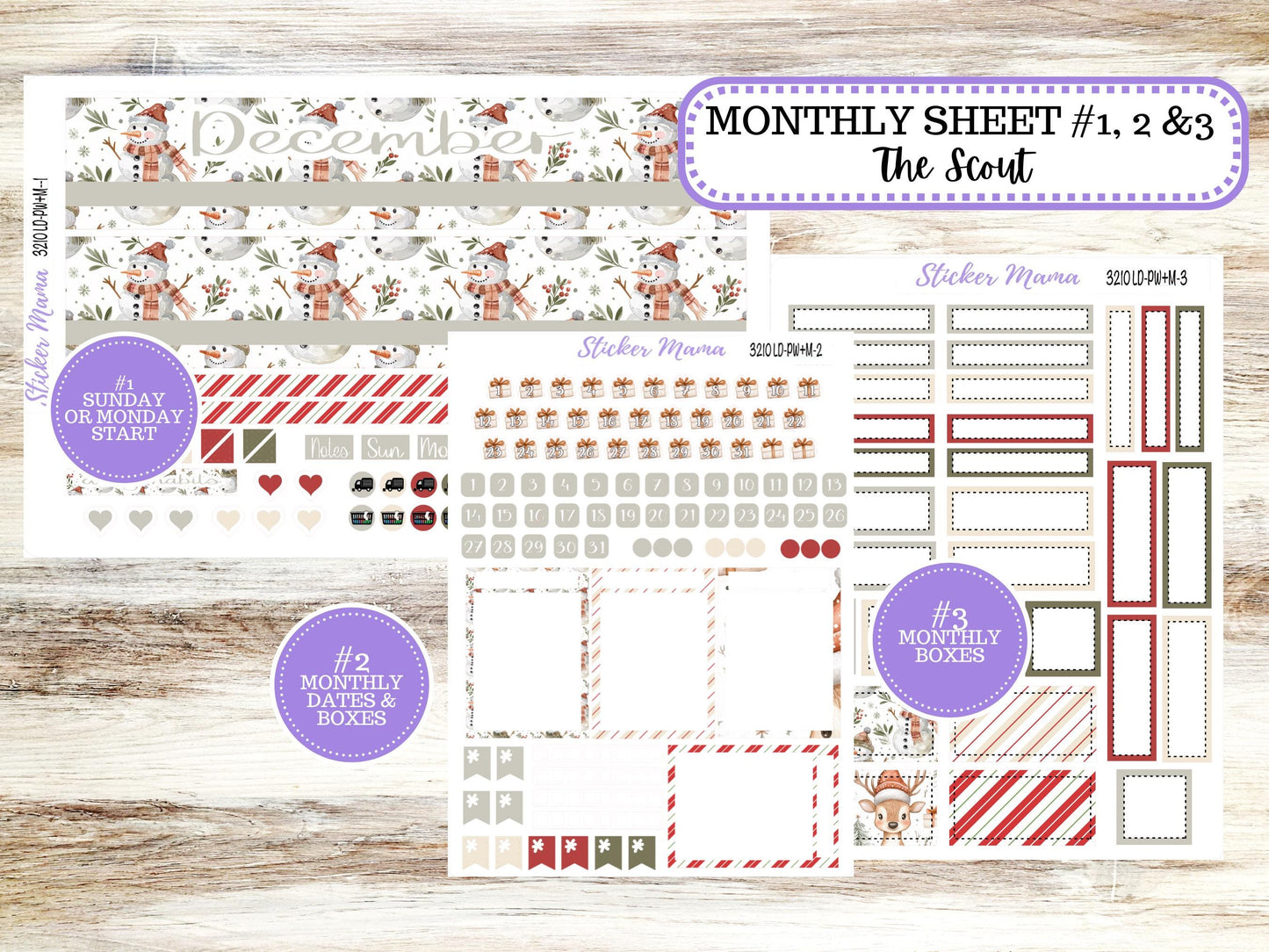 LD "The Scout" || PORTRAIT Weekly + Monthly Planner Kit #3210 || December || Laurel Denise Kit Portrait || Frosty Friends || 9-25