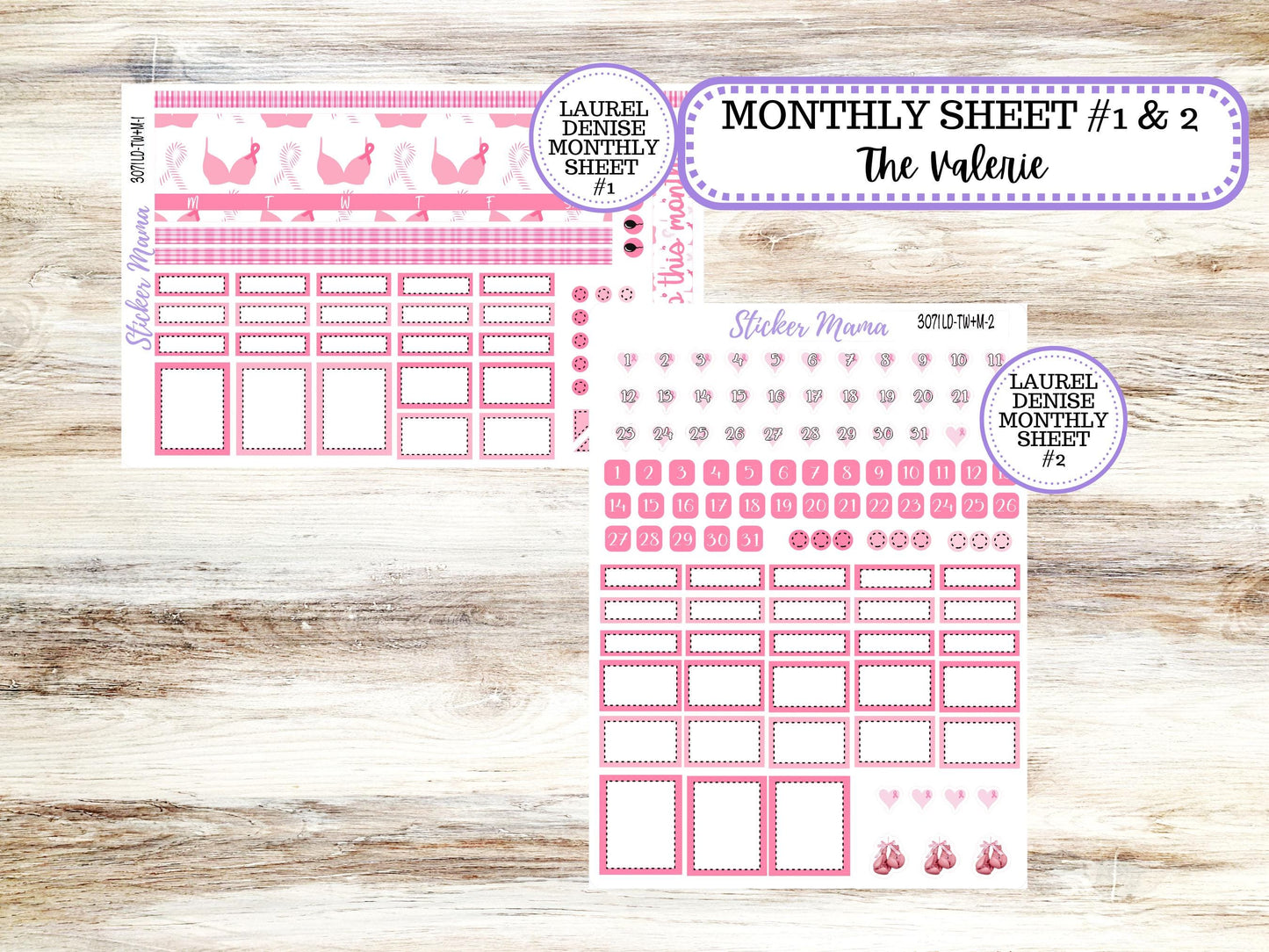 LD "The Valerie" || TEACHER Week + Month Planner Kit #3071 || Breast Cancer ||Laurel Denise Kit || Laurel Denise Teacher Planner || June 25