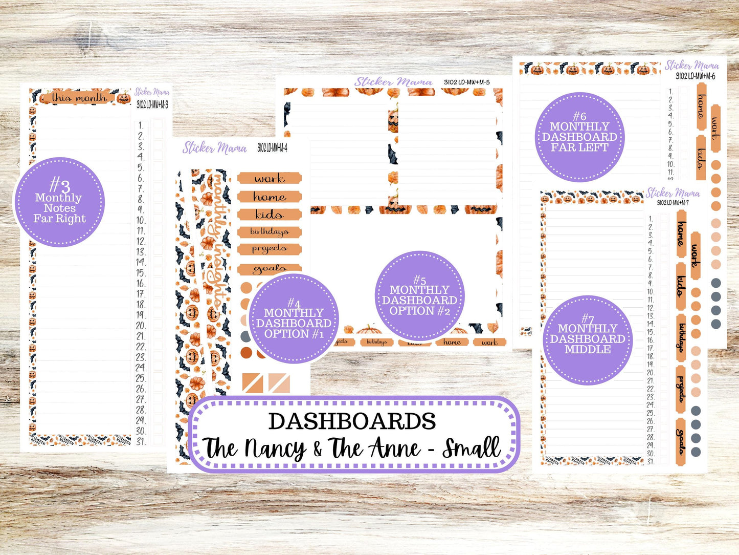 LD SMALL "The Anne" & "The Nancy" || MINI Week + Month Planner Kit #3102 || Laurel Denise Horizontal Vertical || Pumpkin Town || Aug 25