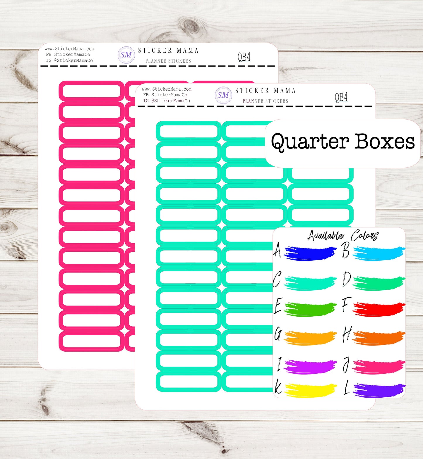 QUARTER BOX STICKERS .4" x 1.5" quarter box labels quarter planner box ec planner stickers deluxe sticker kit full planner boxes
