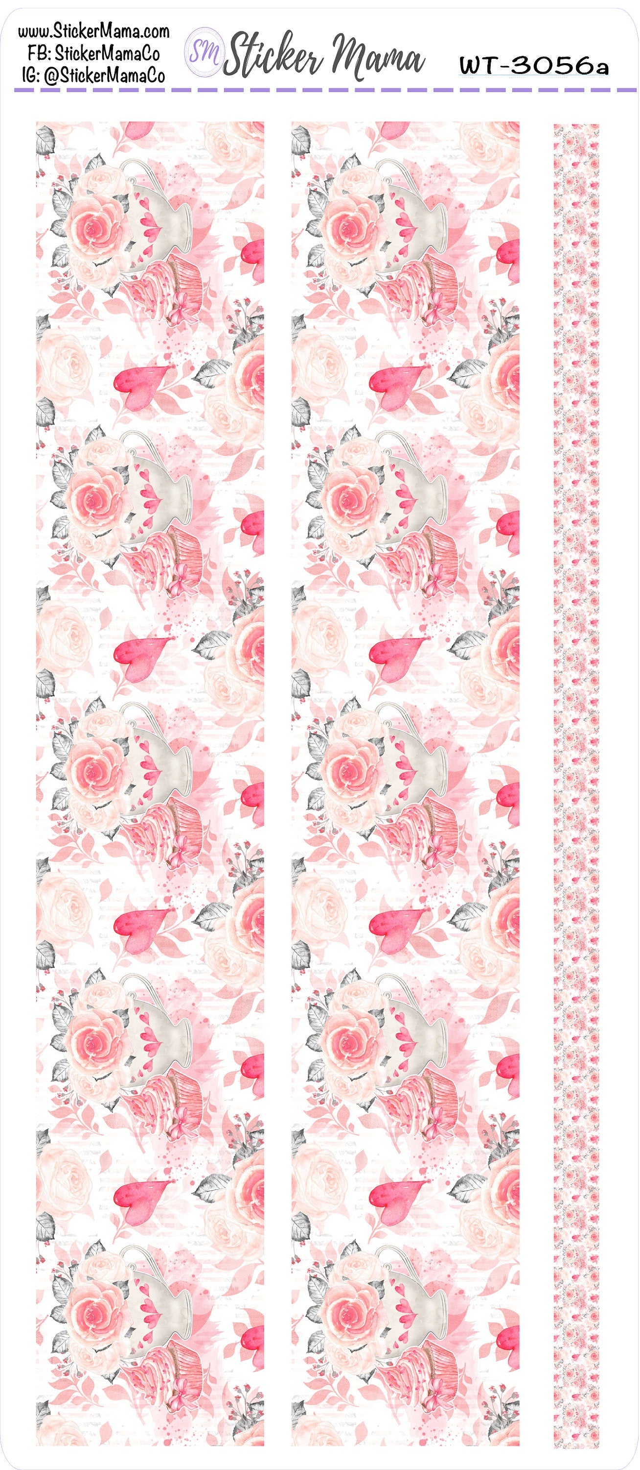 W-3056 - WASHI STICKERS - Sweet Valentine's - Planner Stickers - Washi for Planners