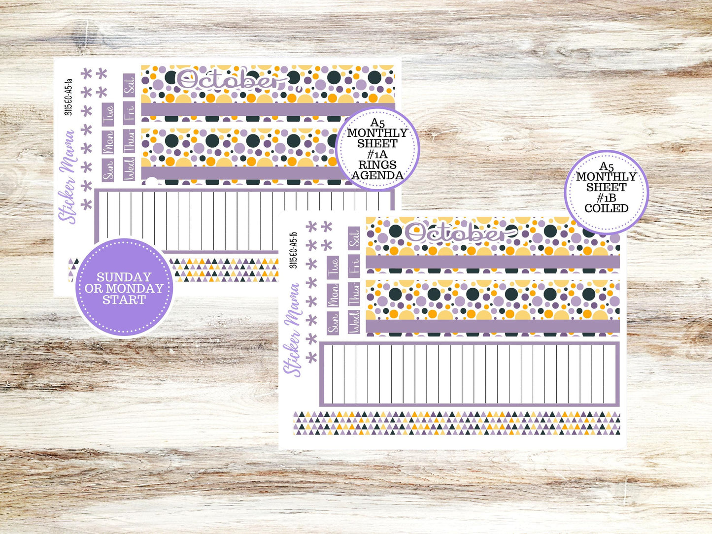 ERIN CONDRE Monthly Kit-3115 || A5 || Spookey Palette Stickers || - ec October Monthly Kit - Monthly Planner Kits - Monthly Budget