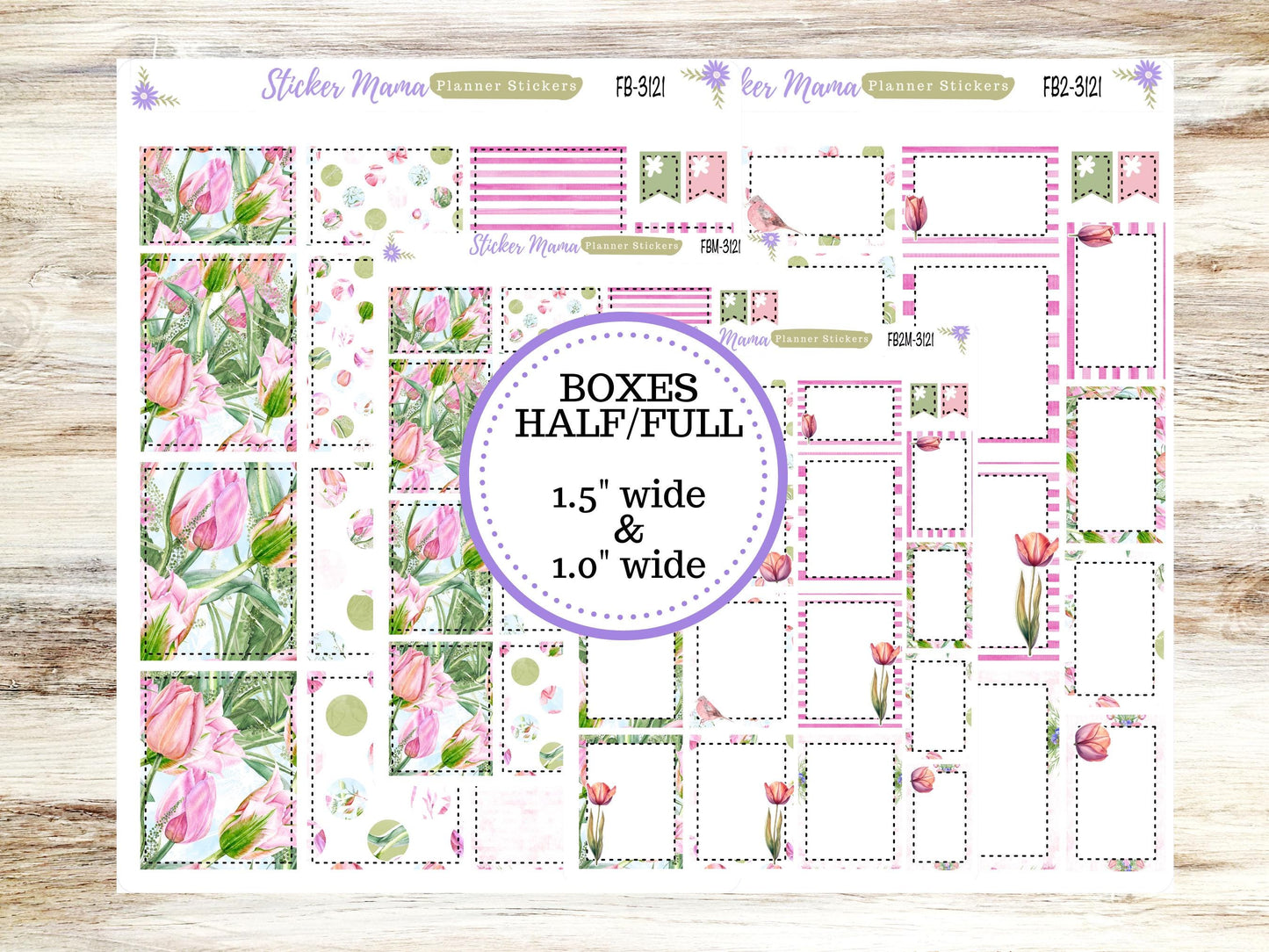 FULL BOXES-3121 || Easter Petals || Planner Stickers || Full Box for Planners || Planner Boxes
