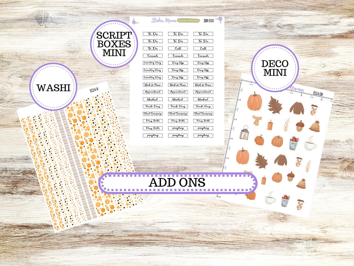 Laurel Denise Small Anne and Nancy Planner Sticker Kit | Small Week + Month | Choose your own Month 3224 Fall Polka Dots | 8-26