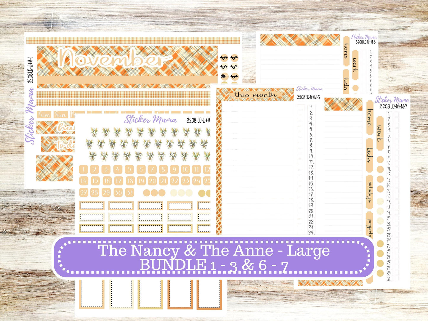 LD “The Nancy & Anne” Large || Week + Month PLANNER Monthly Kit #3208 || Laurel Denise Horizontal Vertical Kit || Fall Fields || 9-25