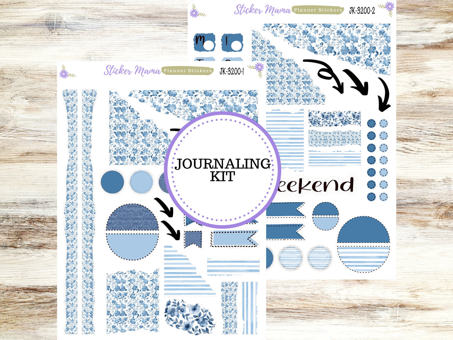 JOURNALING KIT || #3200 || Cool Blue || Journal Planner || Planner Stickers || Journal Stickers