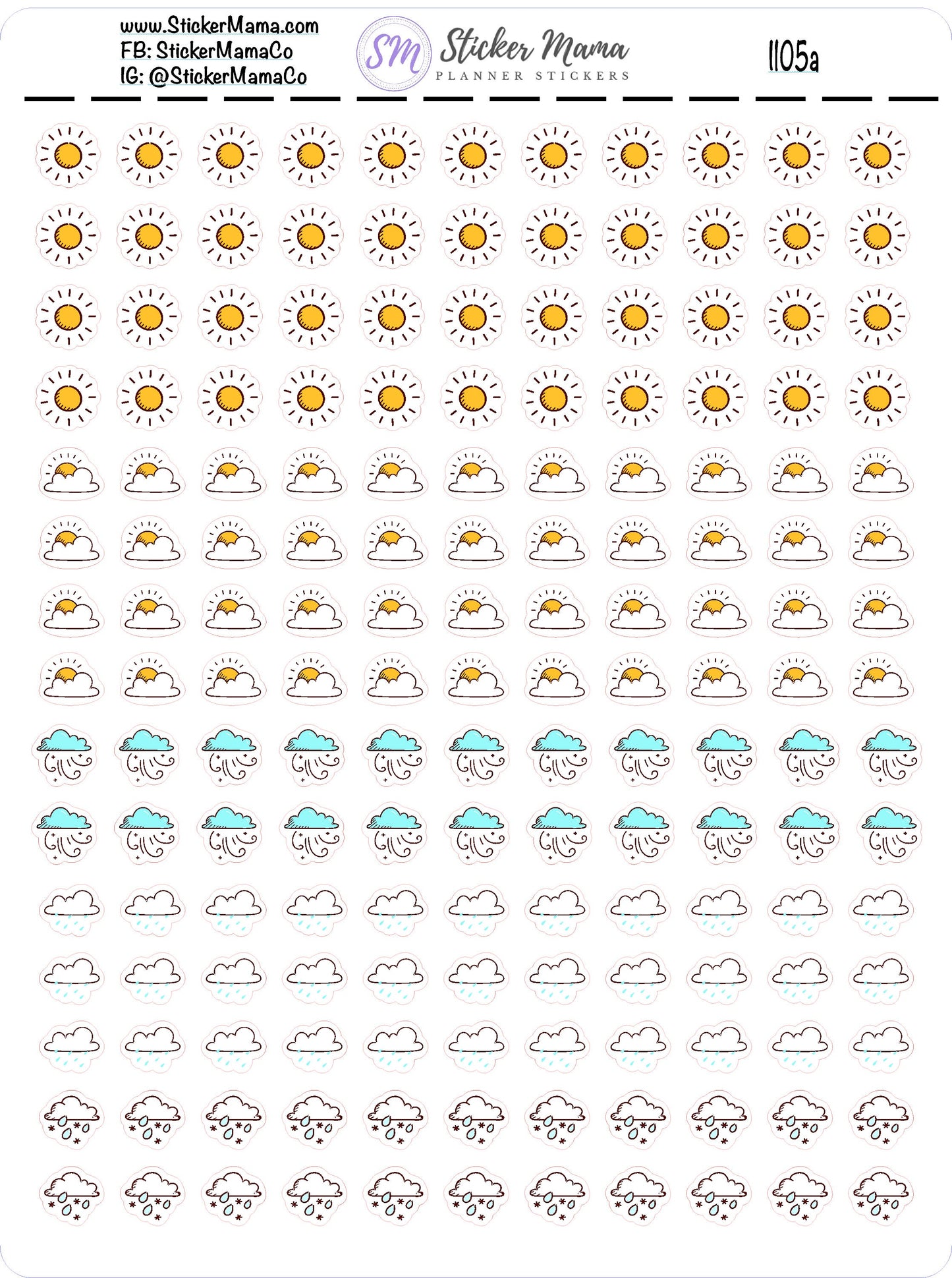 I105 - WEATHER STICKERS - weather planner stickers - for planner