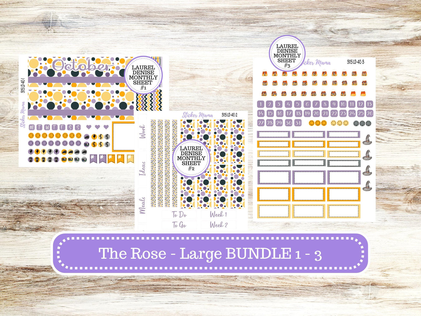 LD "The Rose" Large || 4-COLUMN (formerly project) Planner Kit #3115 || Spooky Palette || Laurel Denise Stickers || Aug 25