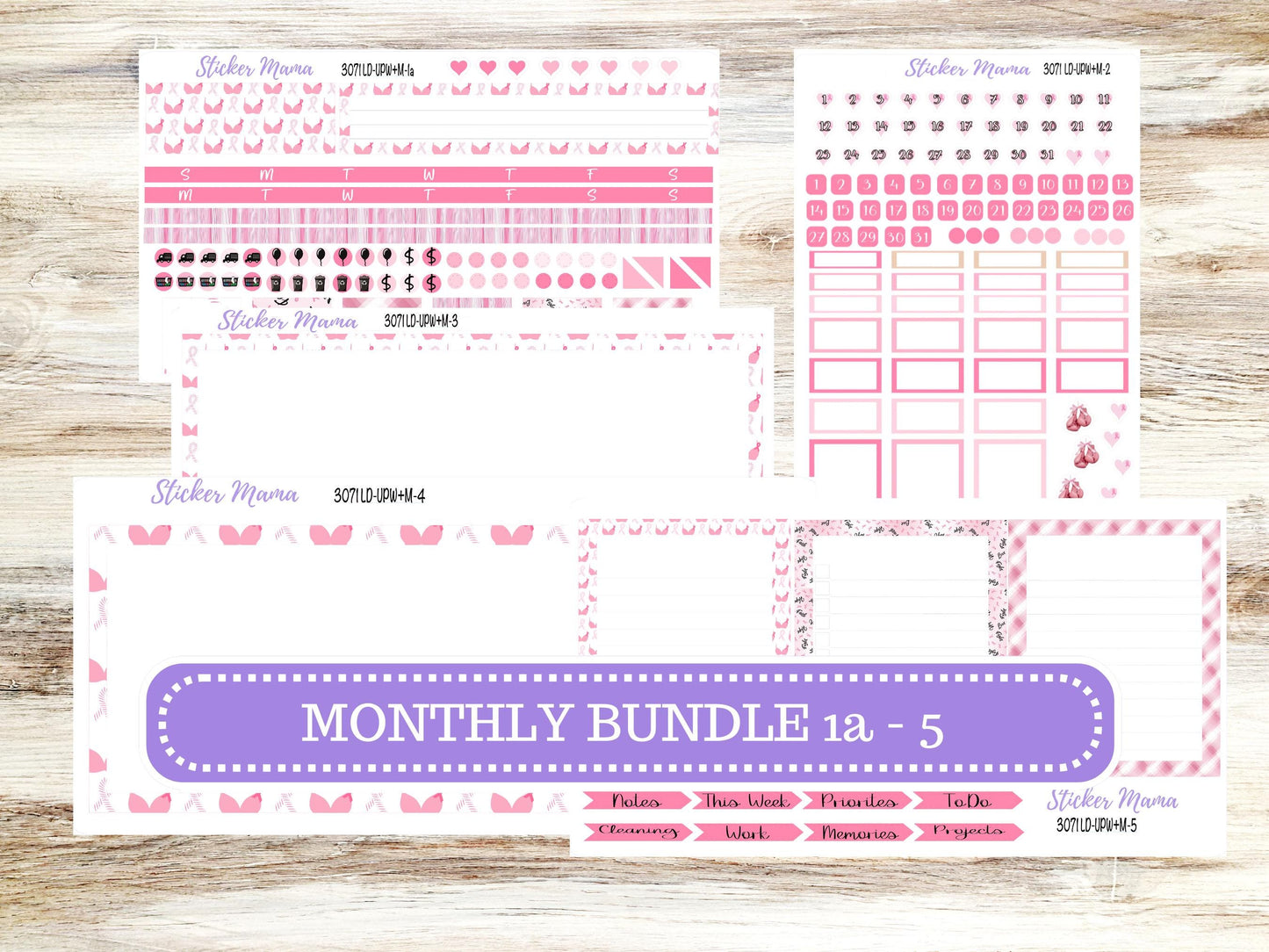 LD POP-UP Week+Month Planner Kit #3071 || The Jo || Breast Cancer || Laurel Denise Kit || Laurel Denise Stickers || Aug 25