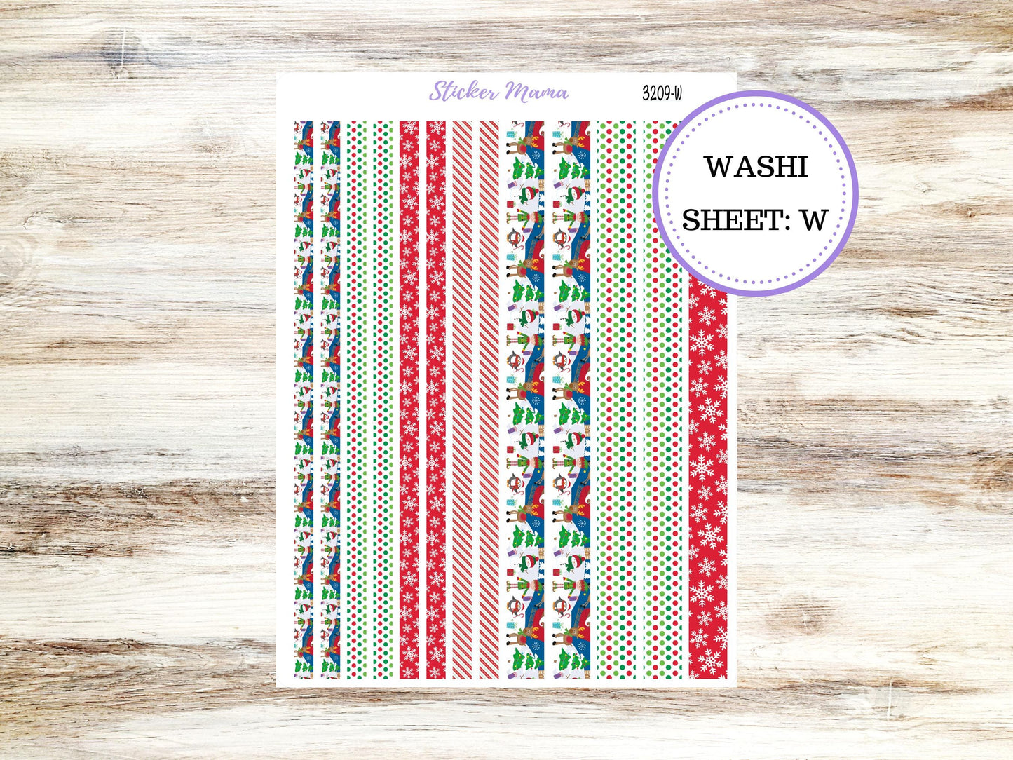 WASHI PLANNER STICKERS || 3209 || Jolly Pines || Washi Stickers || Planner Stickers || Washi for Planners